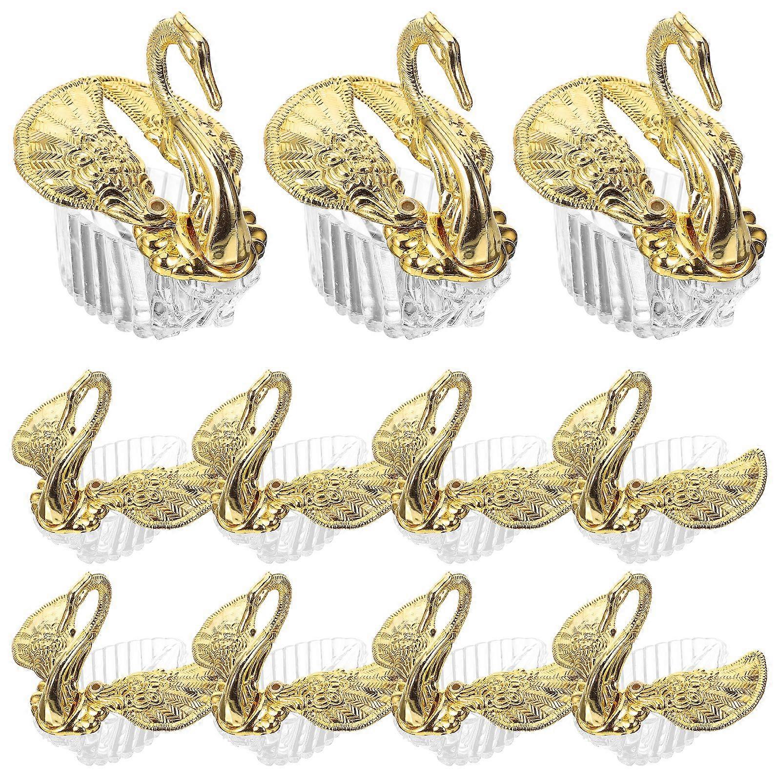 12pcs Exquisite Swan Pattern Candy Storage Box Party Use Decorative Plastic Case Home Decor Supply