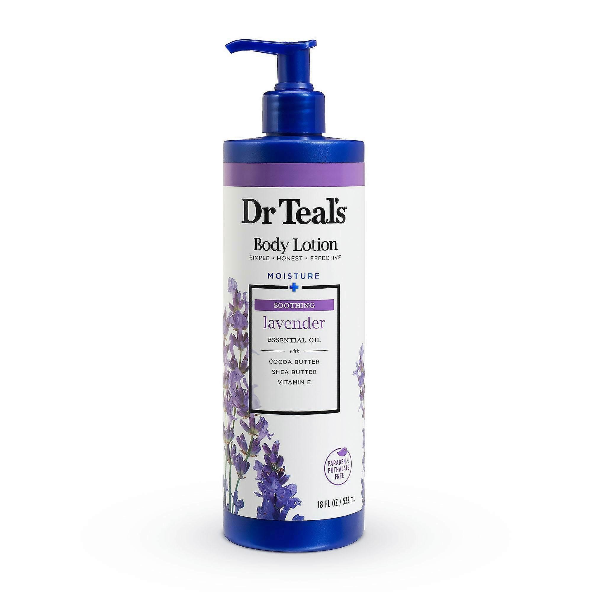 Dr Teal's Body Lotion, 24ωρη υγρασία + καταπραϋντικό με αιθέριο έλαιο λεβάντας, 18 oz