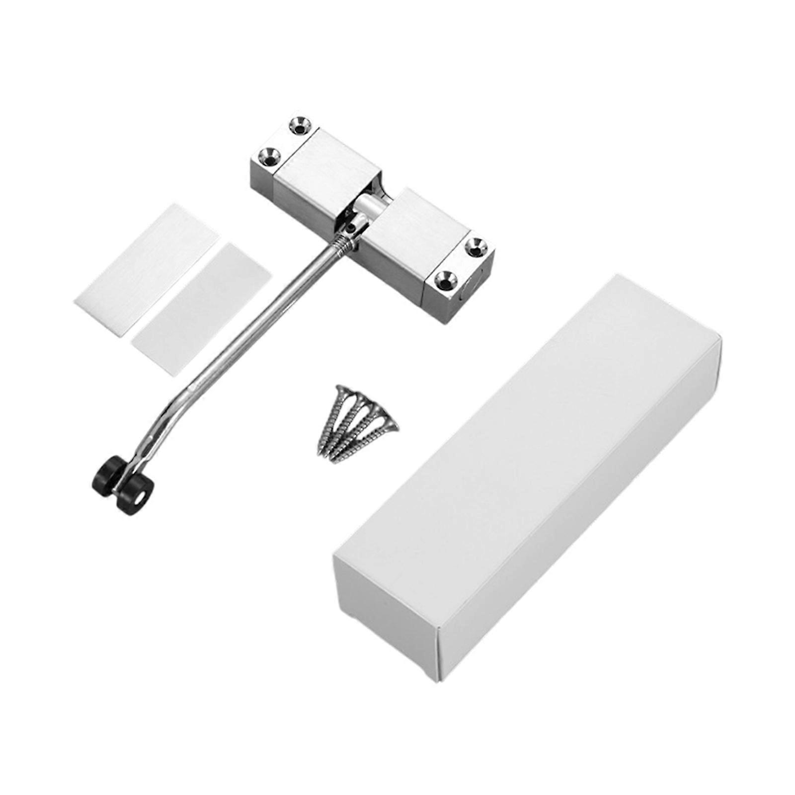 Noises Reduction Auto Shut Door Hardware Premium Aluminum Spring Loaded Mechanism for Residential Commercial  Silver