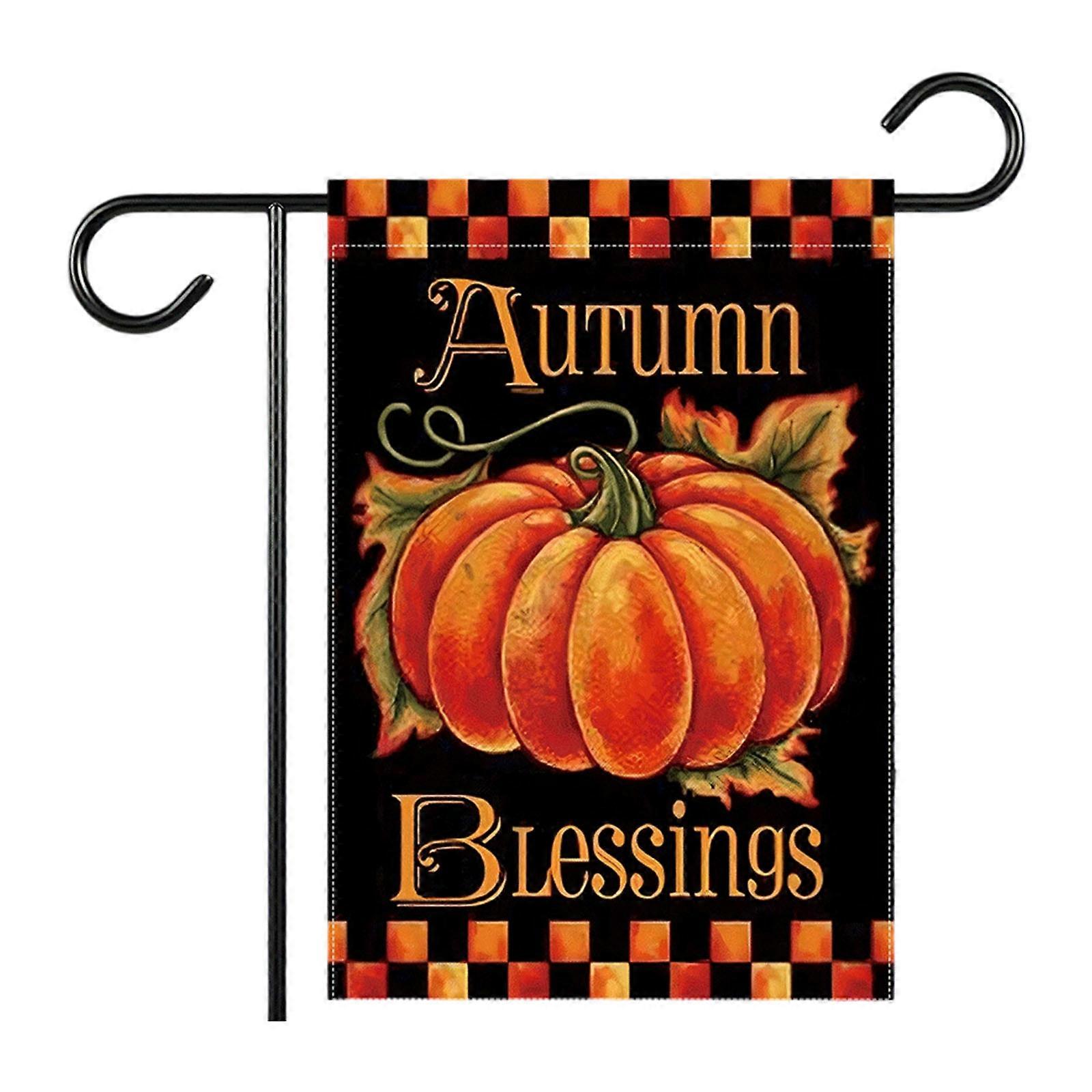 Autumn Harvest Polyester Garden Flag Waterproof Windproof Quick Installation Friendly Fall Thanksgiving Multicolor