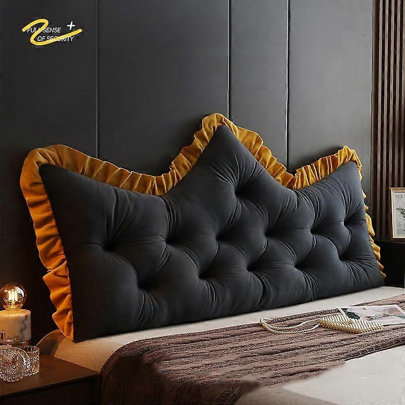 Bed Wedge Pillow with Removable Cover for Headboard Support and Reading, 90x50x15cm Blue