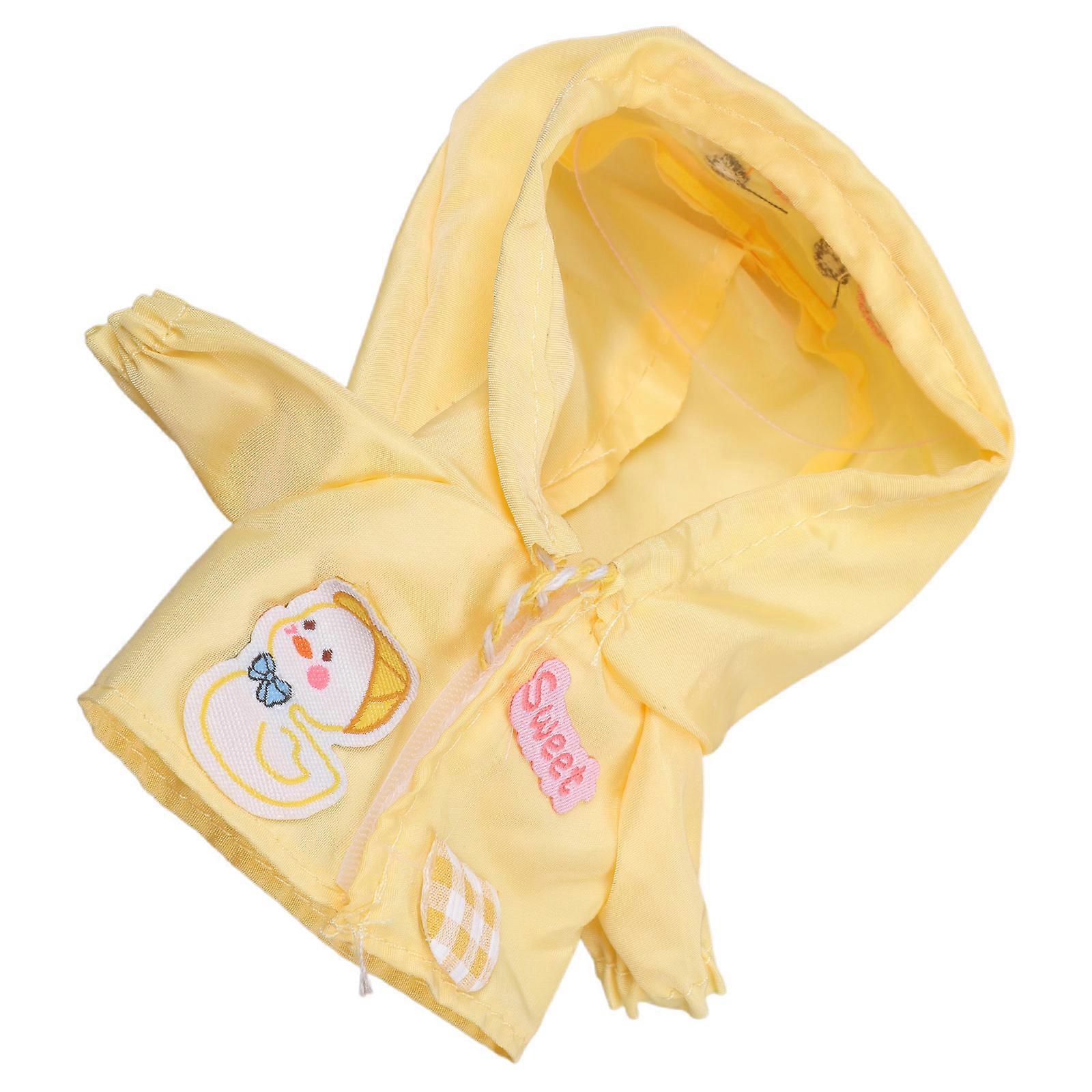 Puppe Cartoon Regenmantel Regenschuhe Set Puppe Display Outfit für 20cm Baumwolle Puppe Plüsch Puppe Display Kostüm Easy Change Gelb