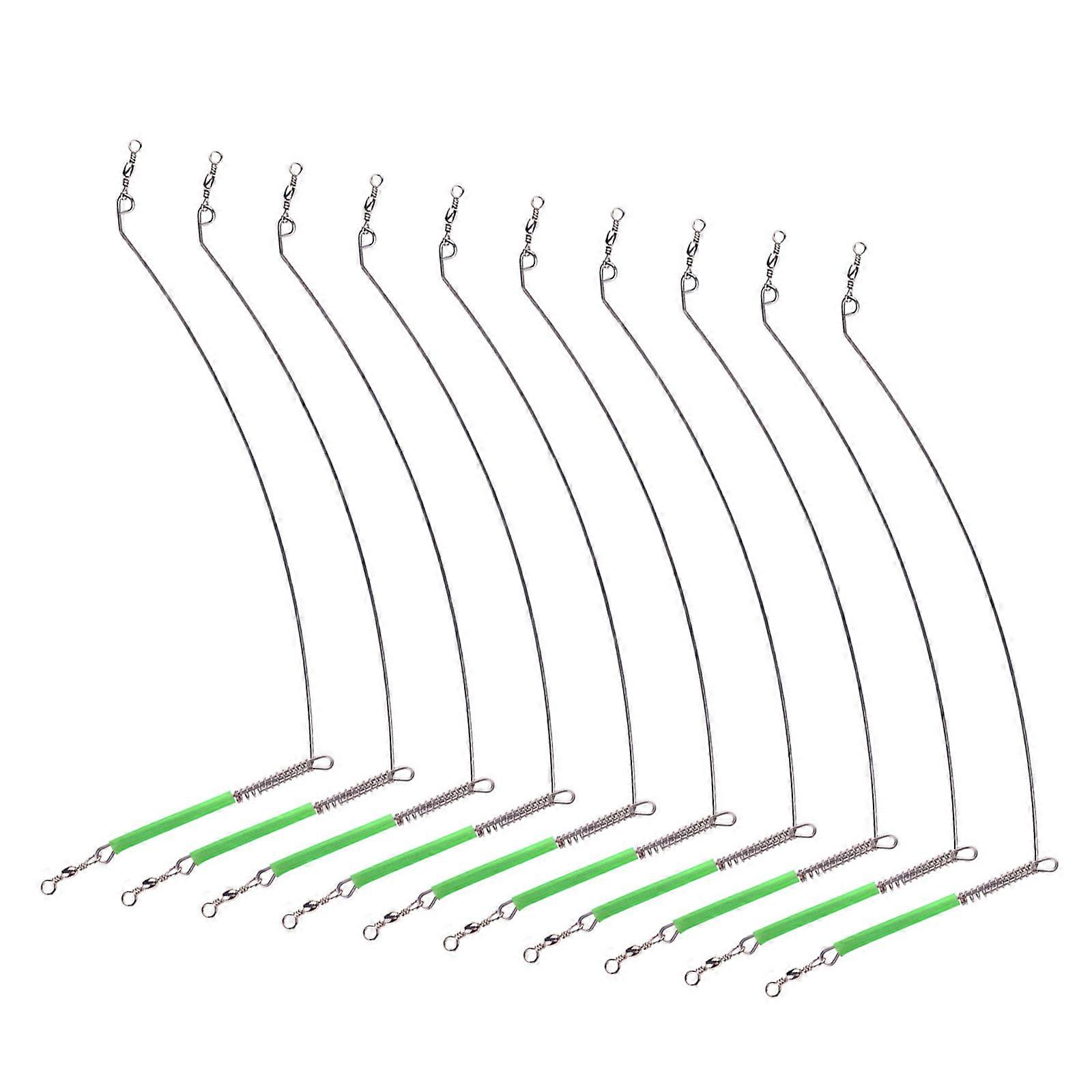 10 قطع حفارات صيد المياه المالحة موصل الصيد البحري توازن الأسلاك الفولاذية مع قطب خط الصيد زعيم معدات الصيد 40 سم