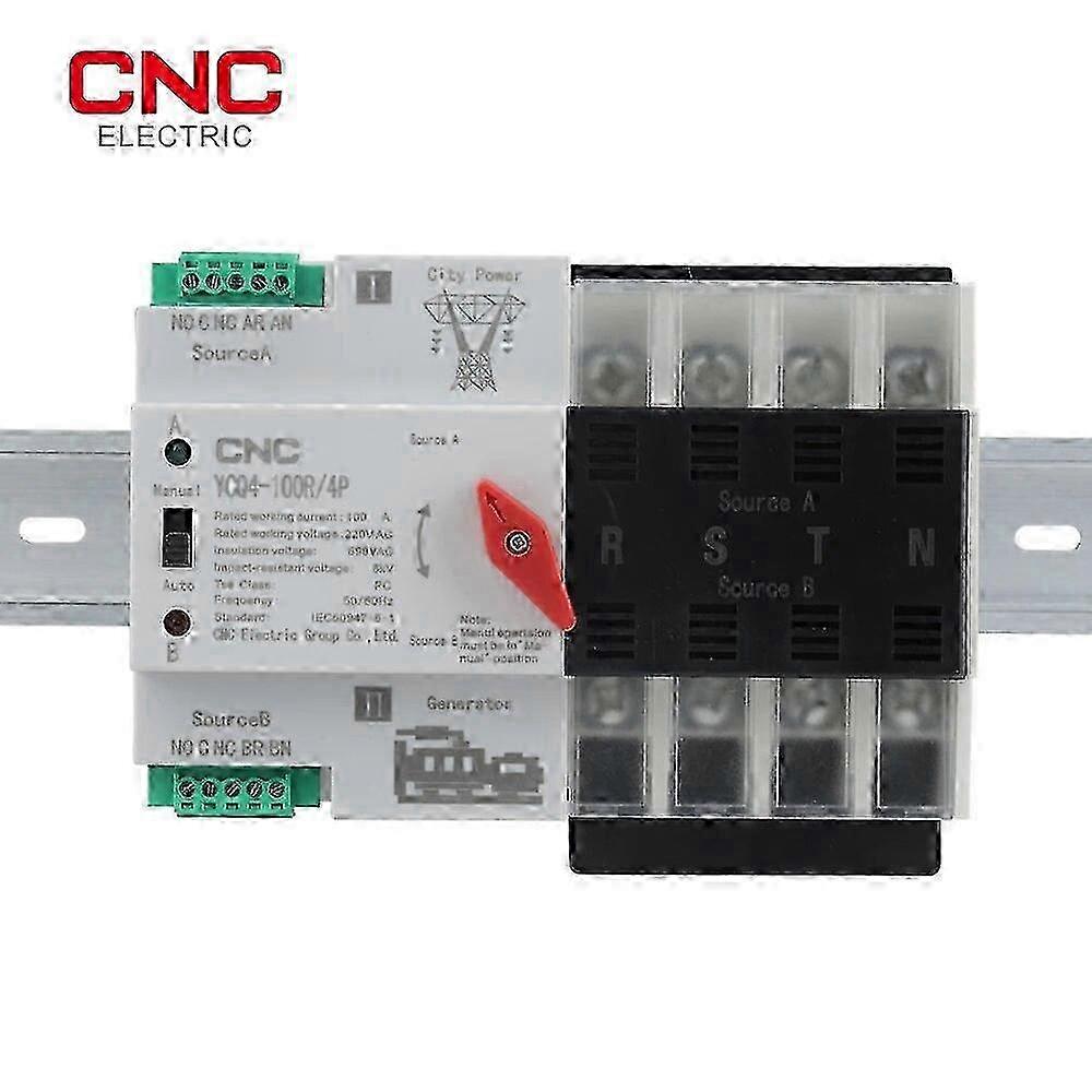 CNC YCQ4-100R/4P 50/60Hz Dual Power Automatic Transfer Switch 63A 100A Household Power Transfer Switch