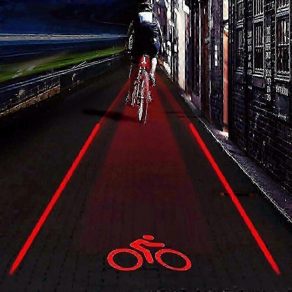 Bisiklet Kuyruk Lambası Huzme Güvenlik Uyarısı Kırmızı 2 Lazer + 5 Led Bisiklet Uyarı Işığı - JA