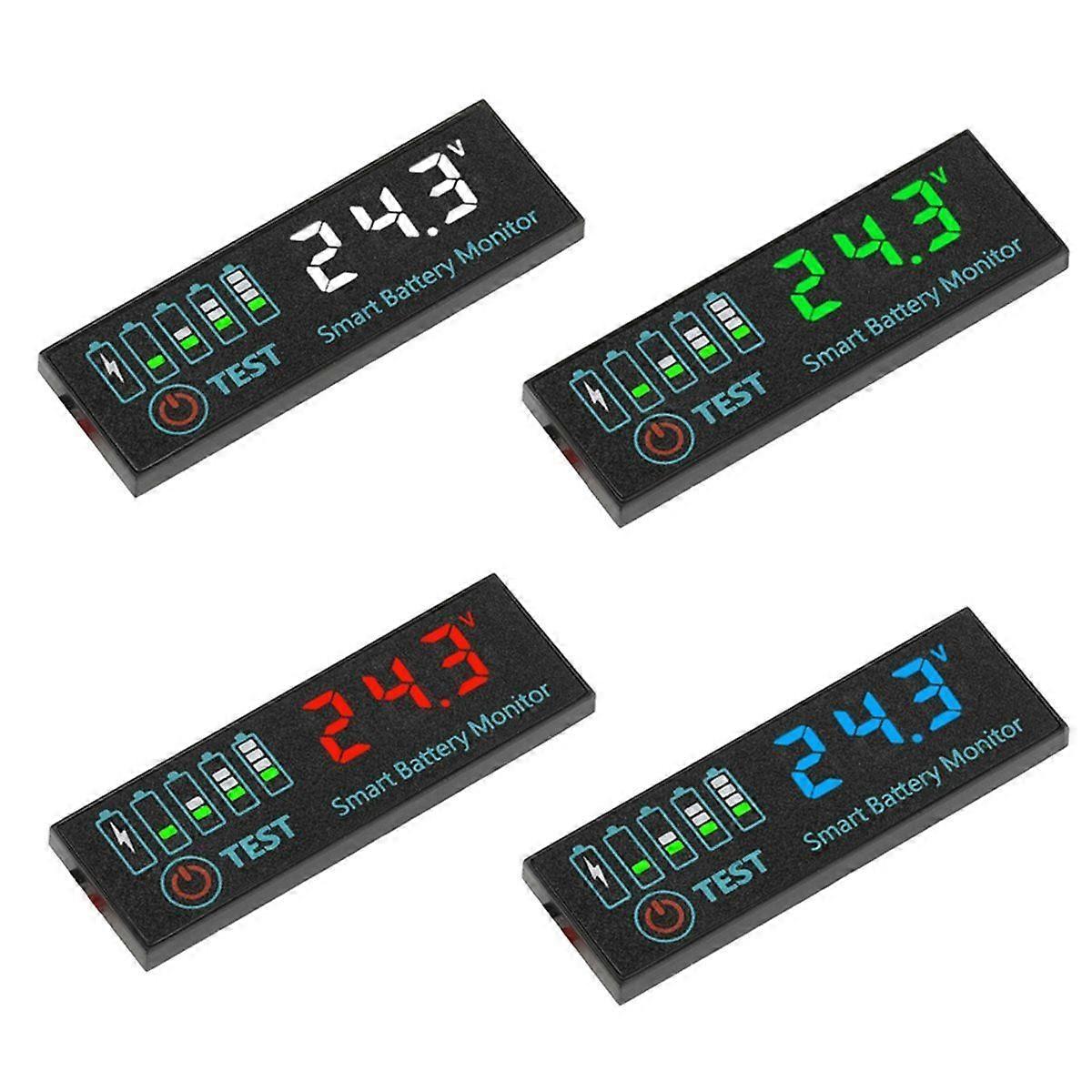 DC 7-55V Voltmeter Voltage Tester HD LED Indicator Light 3S-12S Volt Meter for Acid Battery/Lithium-Ion Power Display