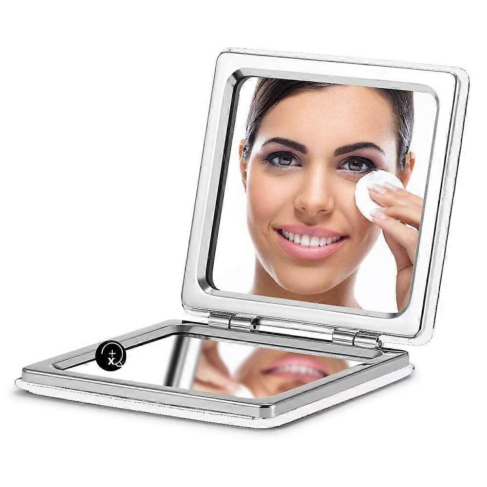 30X Magnifying Mirror with Suction Cup & Tweezers, 3.5" Compact Travel Mirror Set for Eyebrows - Compatible with bathroom, car