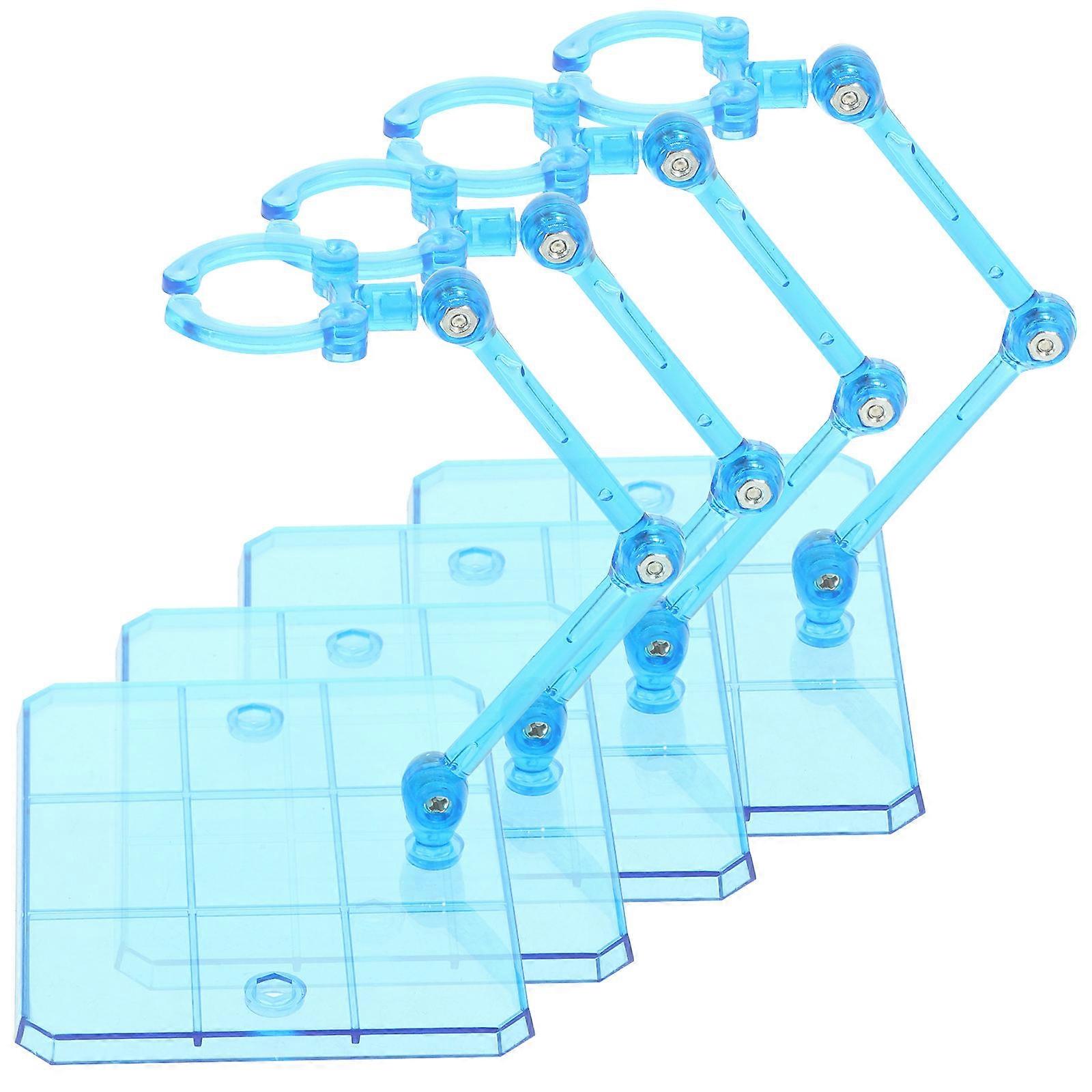 Blue Plastic Action Figure Display Holder for Adjustable Doll Stands 8Pcs