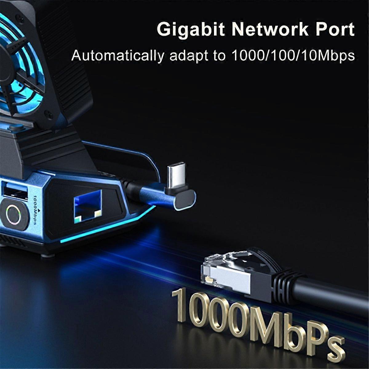 Docking Station Dual Cooling Fan PD100W Gigabit Ethernet 10 in 1