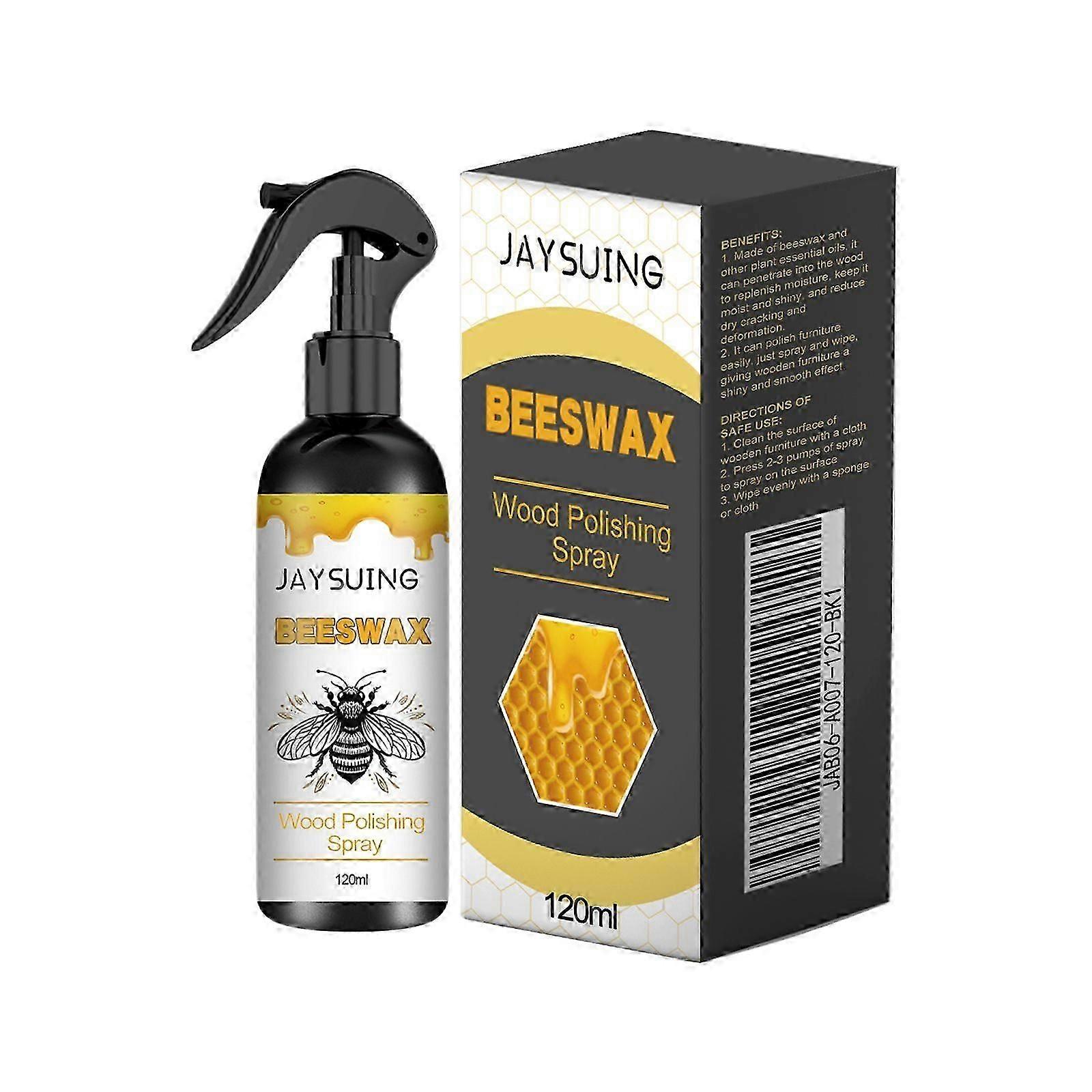 Beeswax Wood Polishing Spray  Deep Nourishing, Waterproof  Mildew Proof for Furniture  Floors  120ml, Easy Application, AntiDrying, AntiCracking