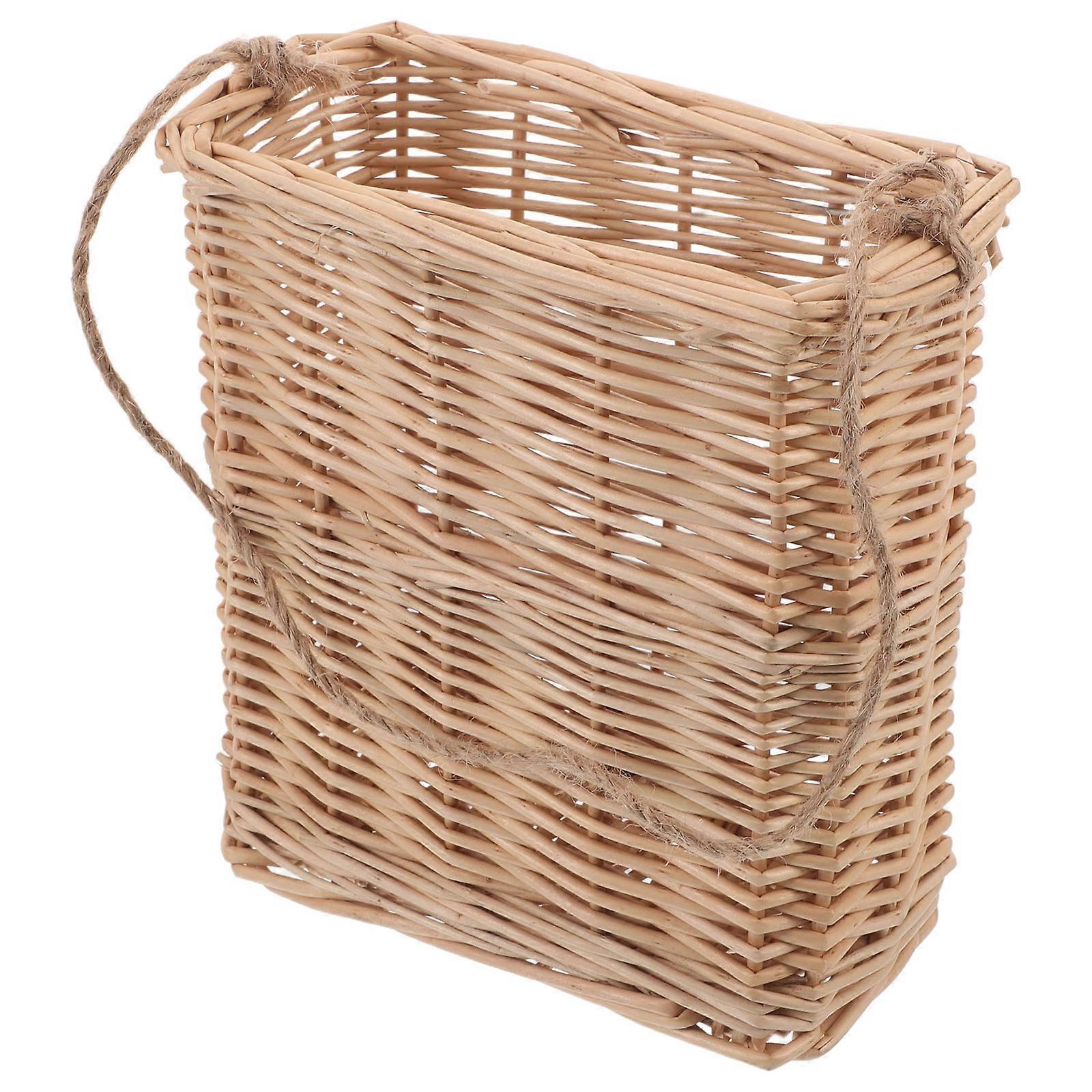 Wicker Hanging Basket Handwoven Wall Basket for Fruit Storage