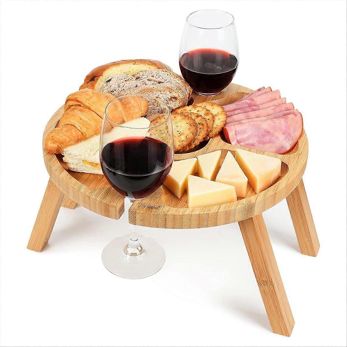 Portable Wine Table, Outdoor Folding Wine Picnic Table,Camping, Beach