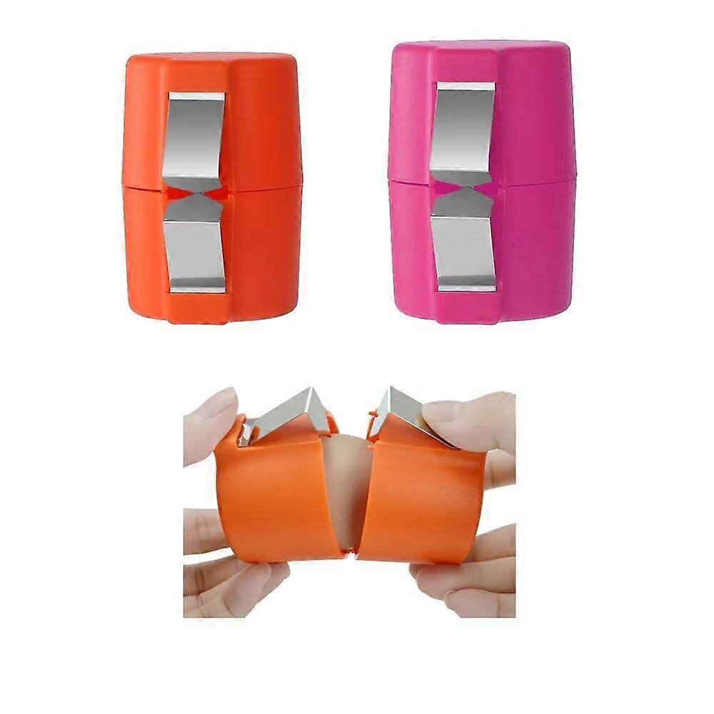 2 Pack Egg Shell Opener for Hard Boiled Eggs, Stainless Steel Egg Cracker Tool, Pink and Orange