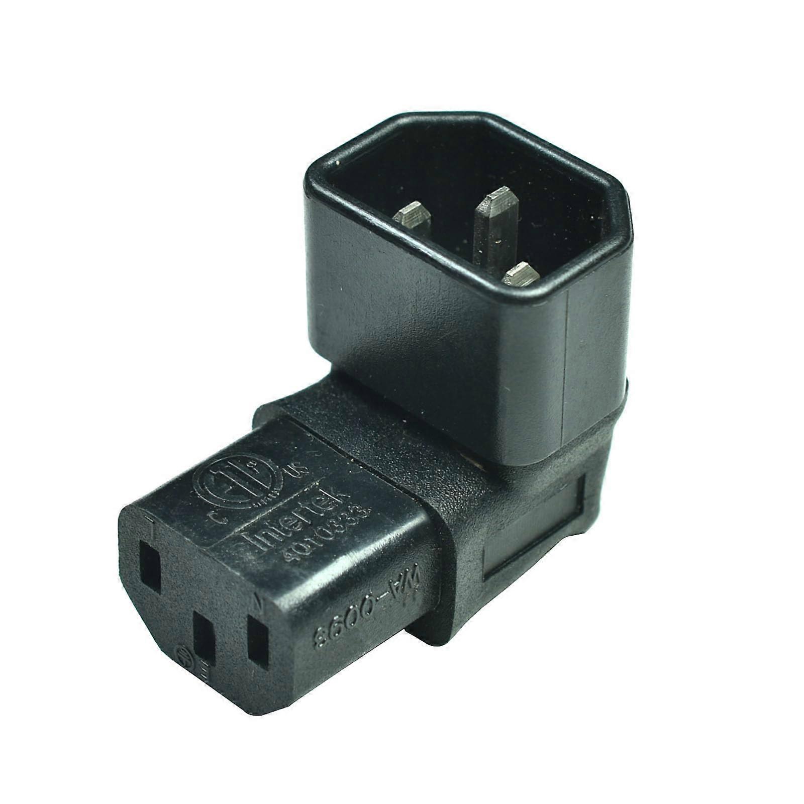 IEC C14 to C13 Power Adapter, 90 Degree Right Angle Extension for SpaceSaving Cable Management