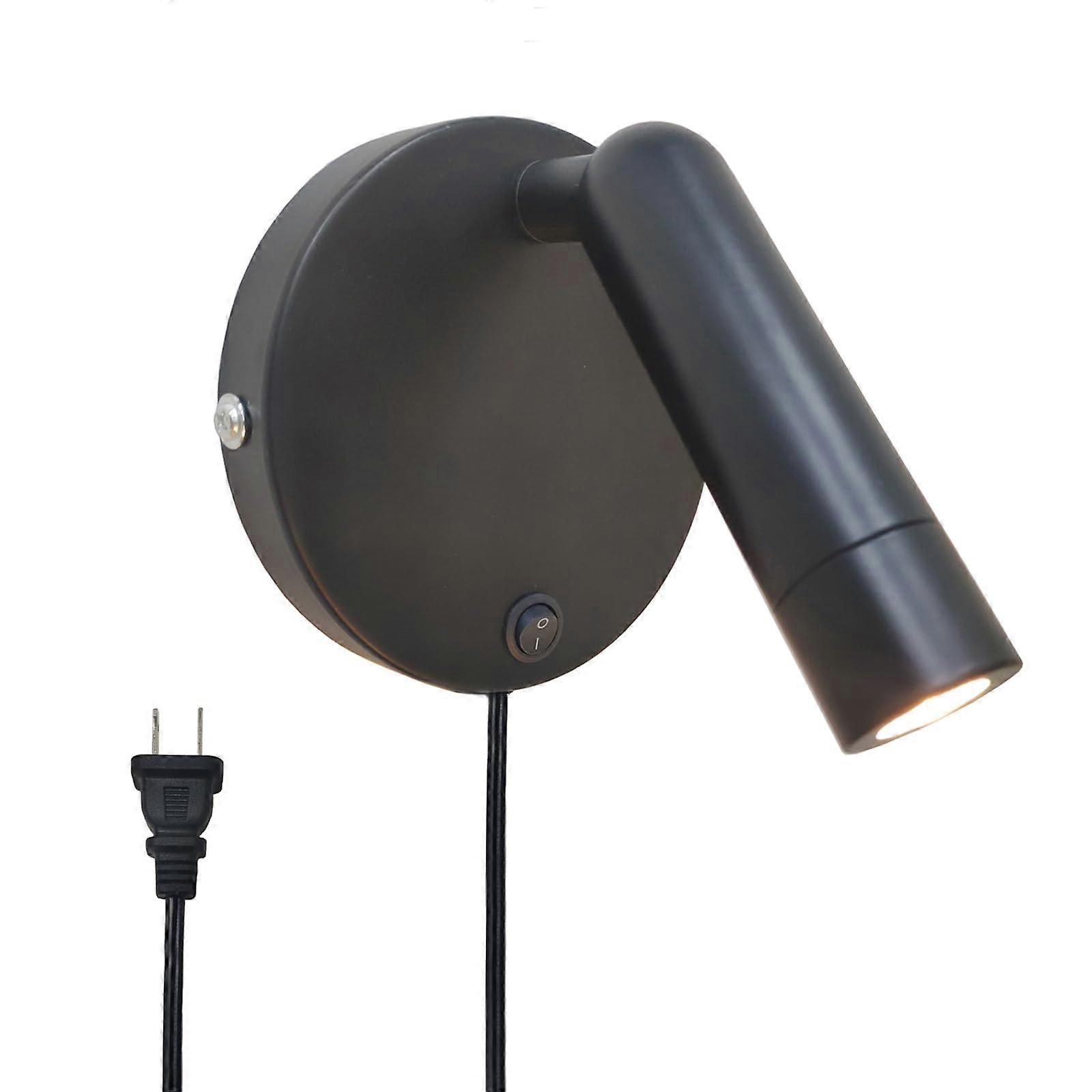 Wall Mounted Reading Light with 350° Adjustable LED Spotlight and Switch, Plug in for Bedroom