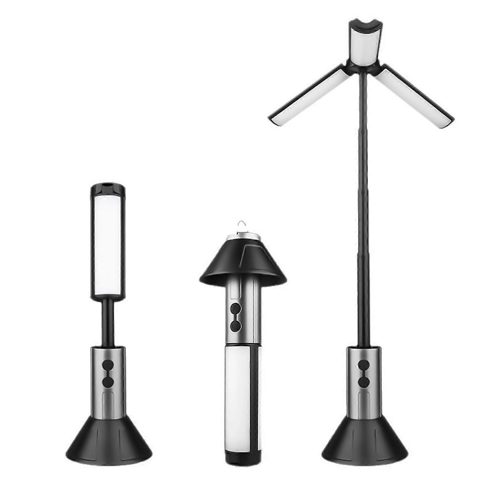 LED Camping Light with Stand, Rechargeable QuadHead Lantern, Waterproof, 270° Rotating, Remote Control