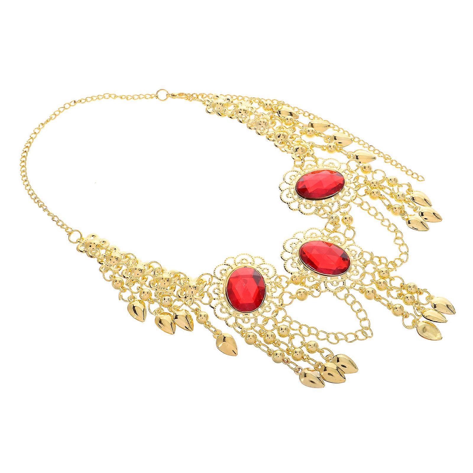 Red Belly Dancing Headpiece for Tribal Necklace