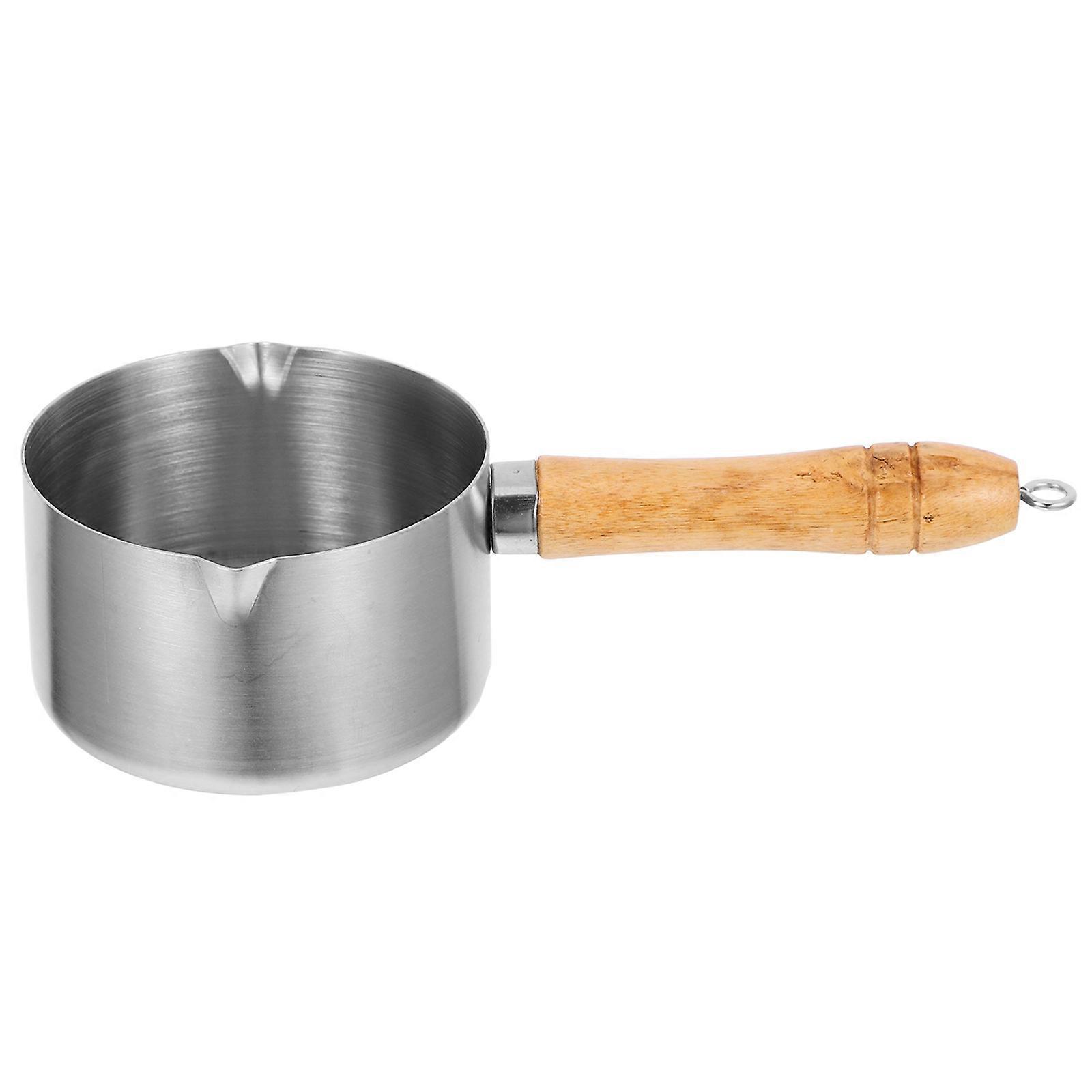 Silver Nonstick Butter Melting Pot with Handle for Home Use