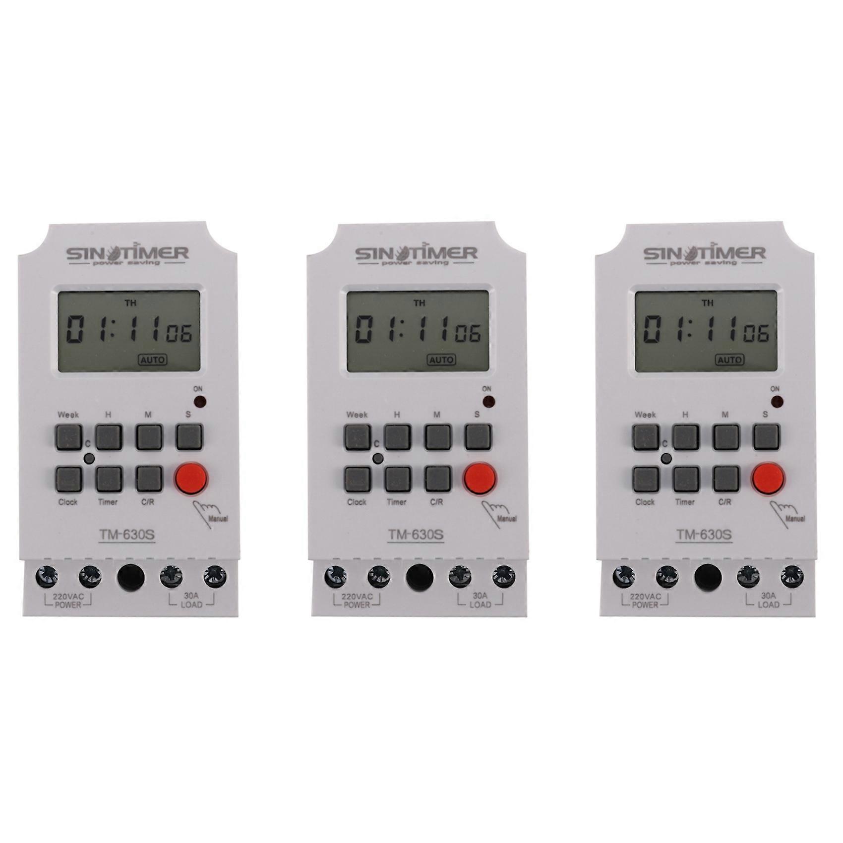 Sinotimer 3X Tm630S-2 220V Seconds Control Timer Switch Large Screen Digital Display Hot Pin Voltage Output Time Controller