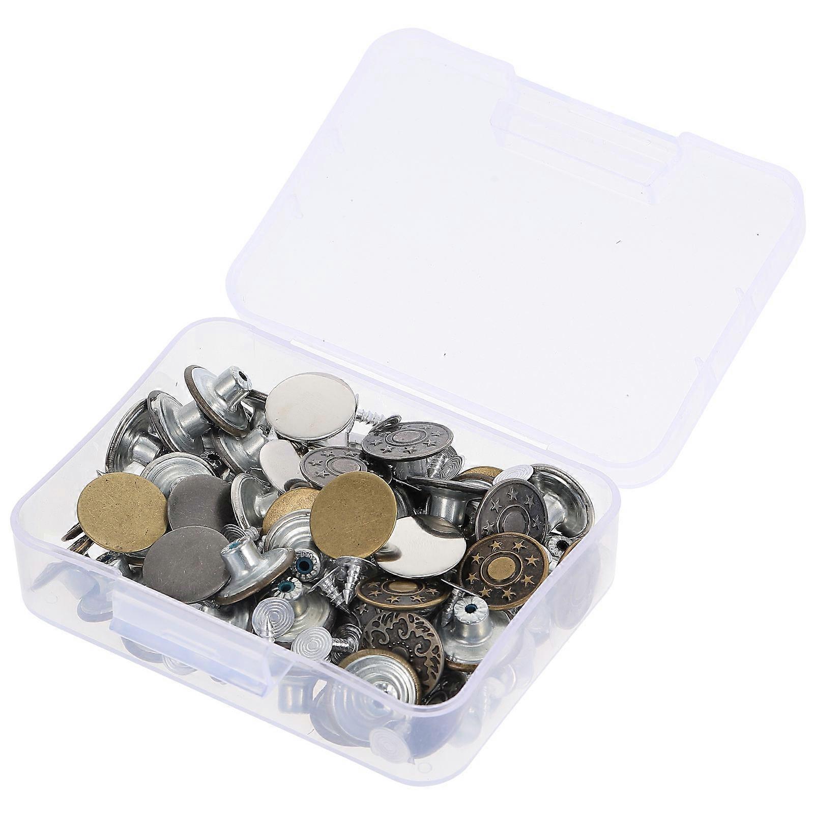 Alloy Detachable Jeans Press Studs Replacement 2 Boxes for Clothing