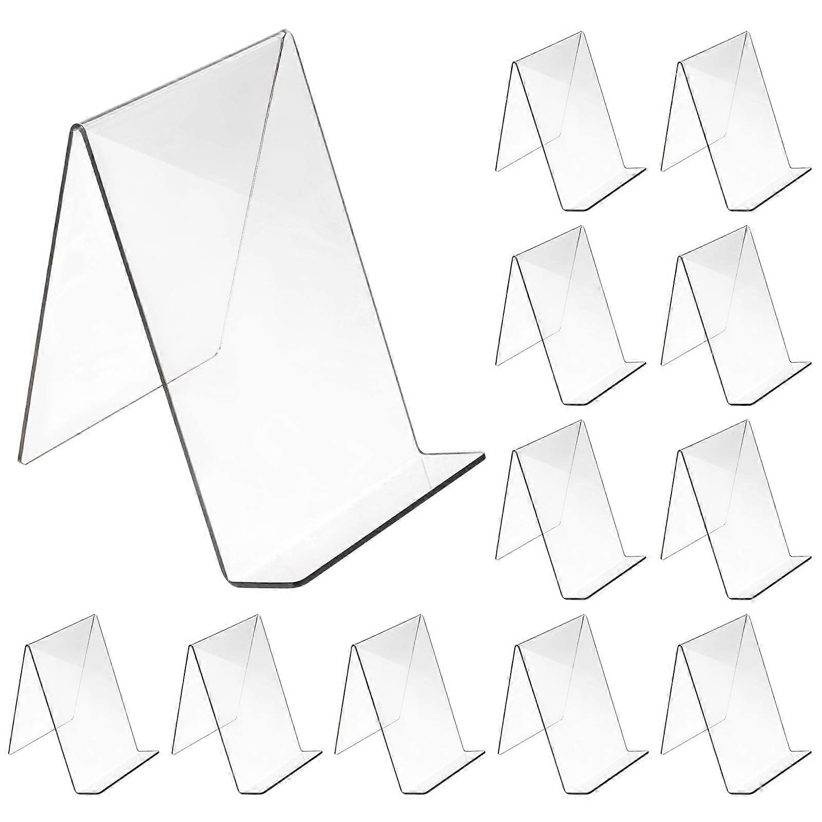 12 Pcs Acrylic Book Display Stand 6x4in Clear Acrylic Easel for Photos Artwork CDs Books