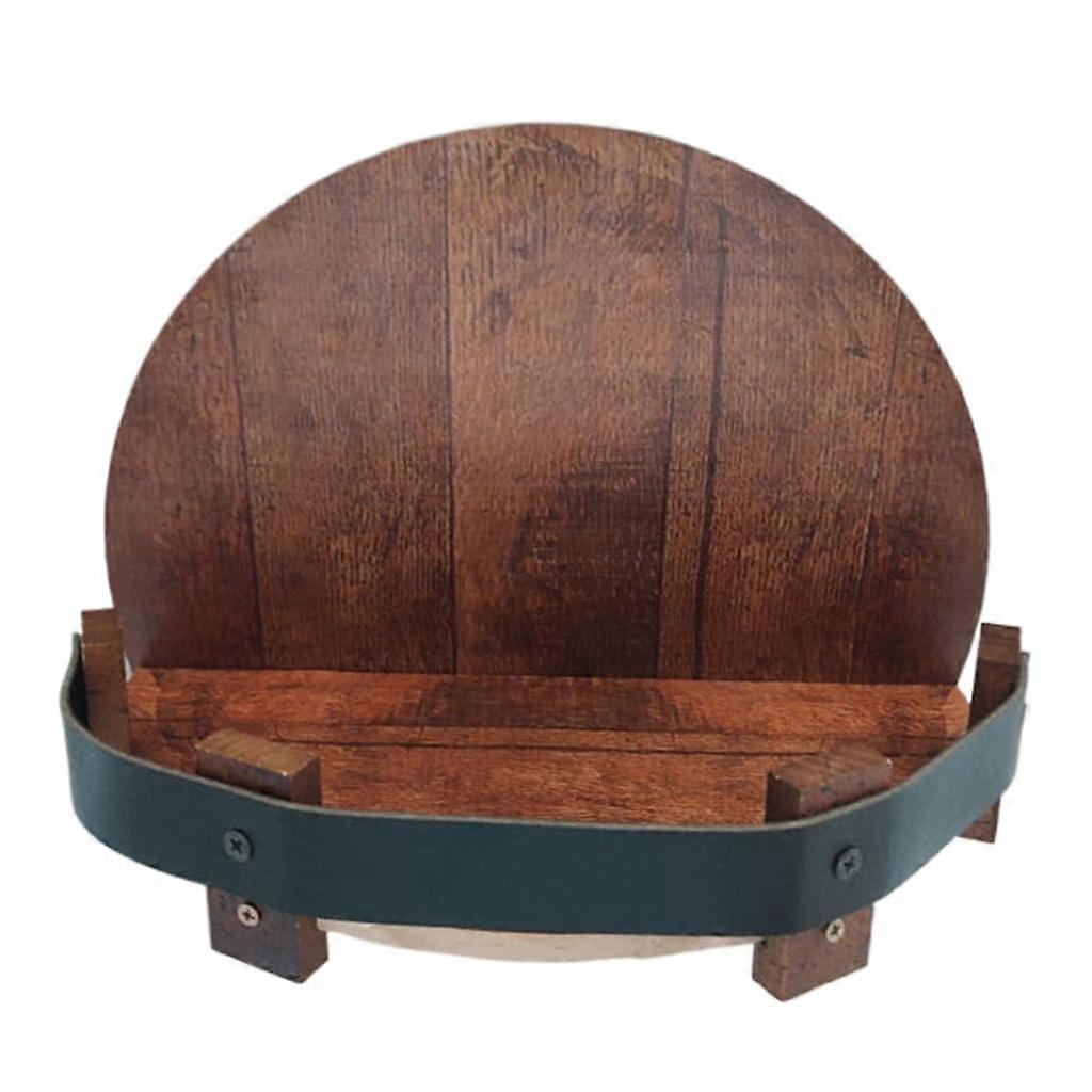 Rustic Whiskey Barrel Shelf for Liquor Bottles, Large Capacity Vintage Home Bar Display