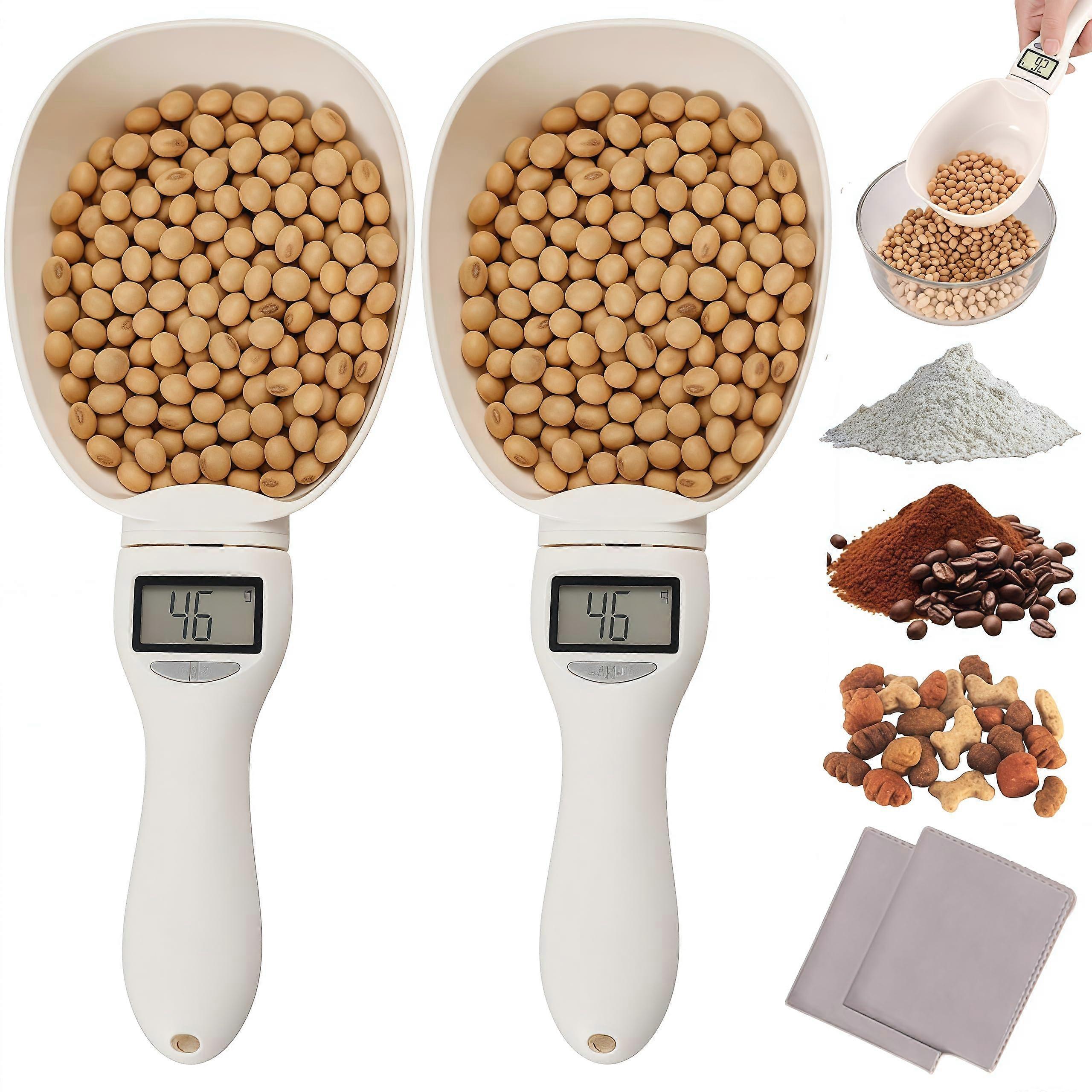 Digital Measuring Spoon Scale 800g/0.1g  Precision Detachable LCD Scoop for Baking and Pet Food 2PC