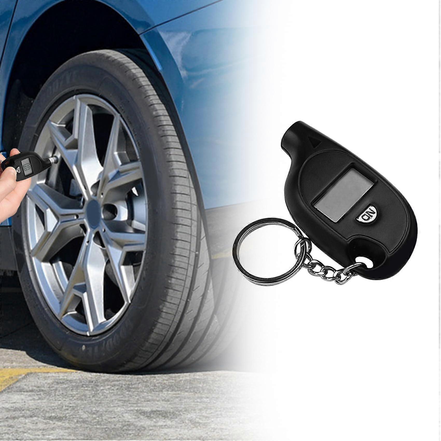 Digital Tire Pressure Gauge with LCD Display, Keychain Car and Motorcycle Tester, NonSlip Grip