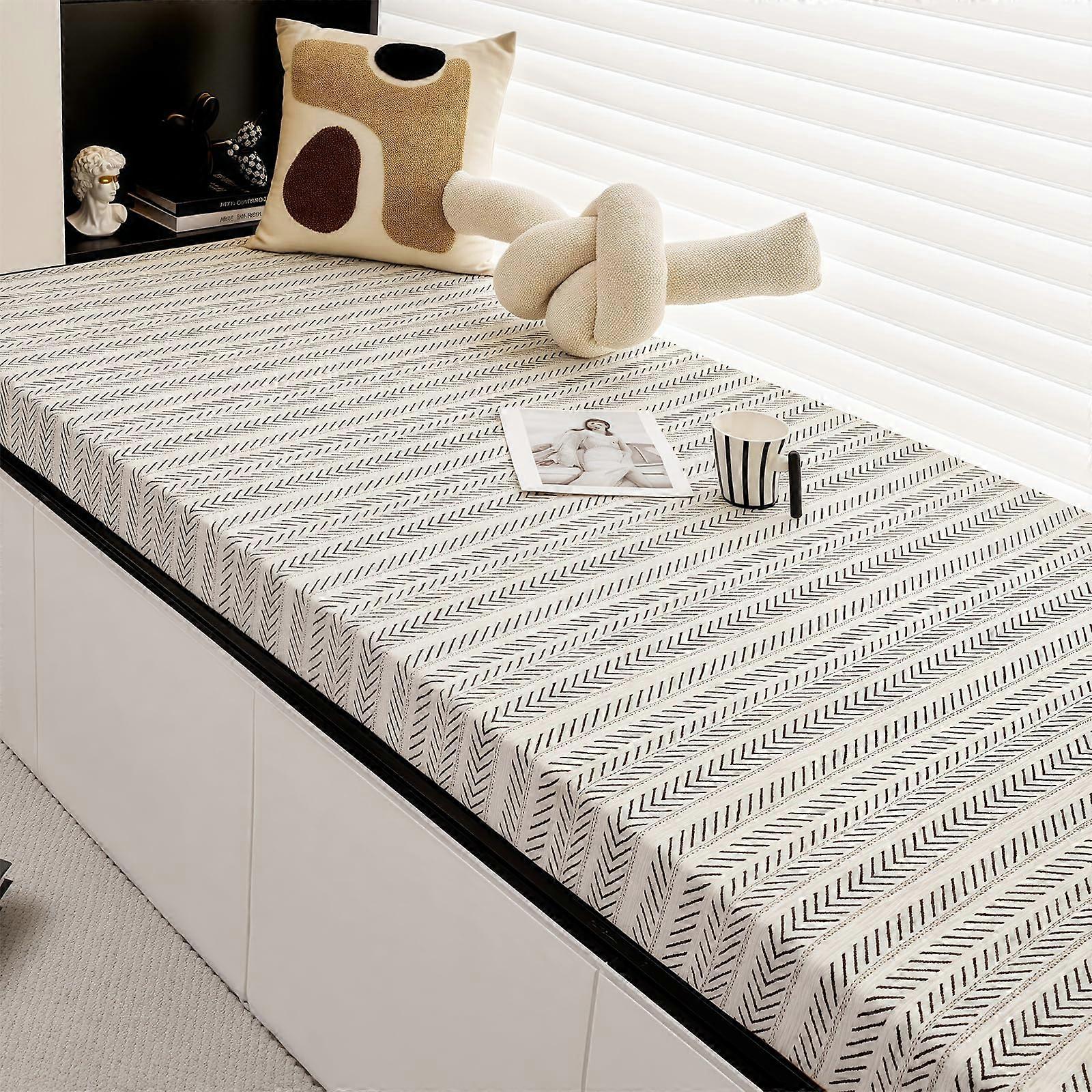 Custom Window Seat Cushions Indoor Chenille, Non Slip Bench Cushions with Washable Cover and  Density Foam
