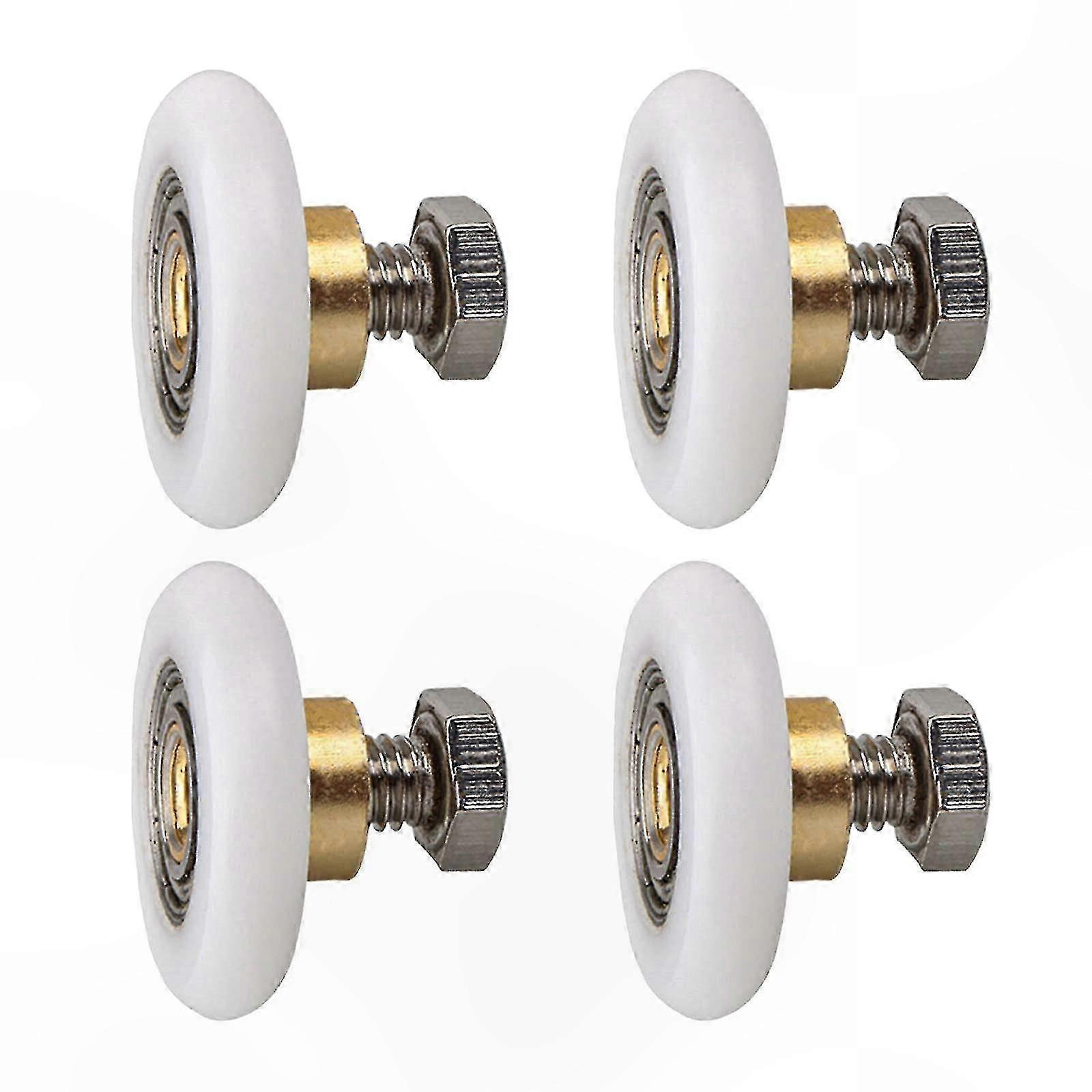 4-Pack Shower Door Rollers, 25mm Sliding Door Caster Wheels for Smooth Replacement