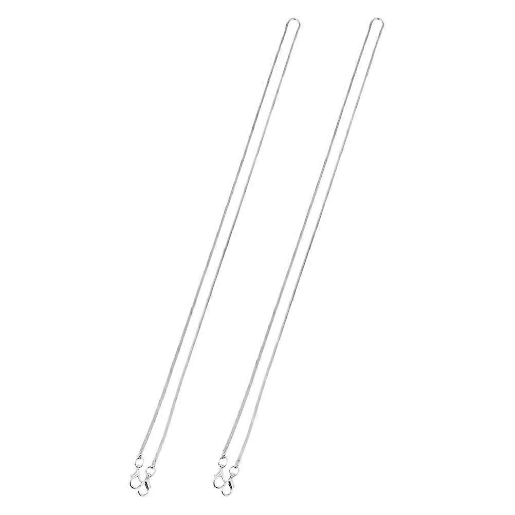 Durable Silver Purse Chain 2Pcs with Lobster Clasp for Bag Use