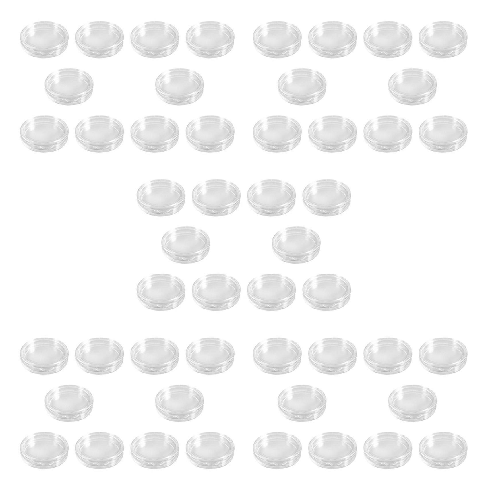50 Pcs Small Round Transparent Plastic Coin Capsules Box 25mm