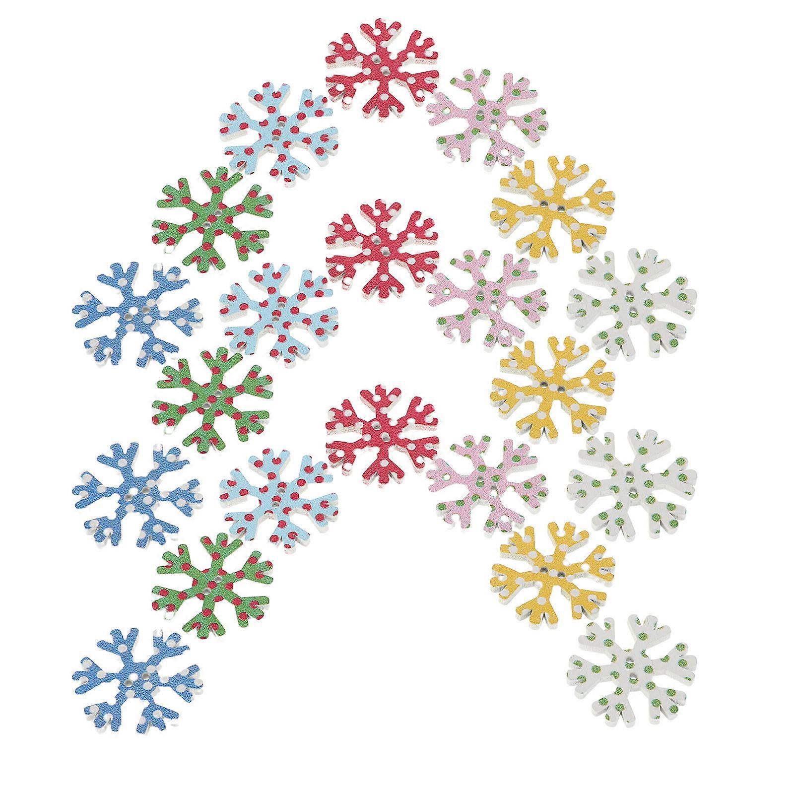 Snowflake Sewing Button Embellishment for Holiday Decorations DIY Craft 100Pcs