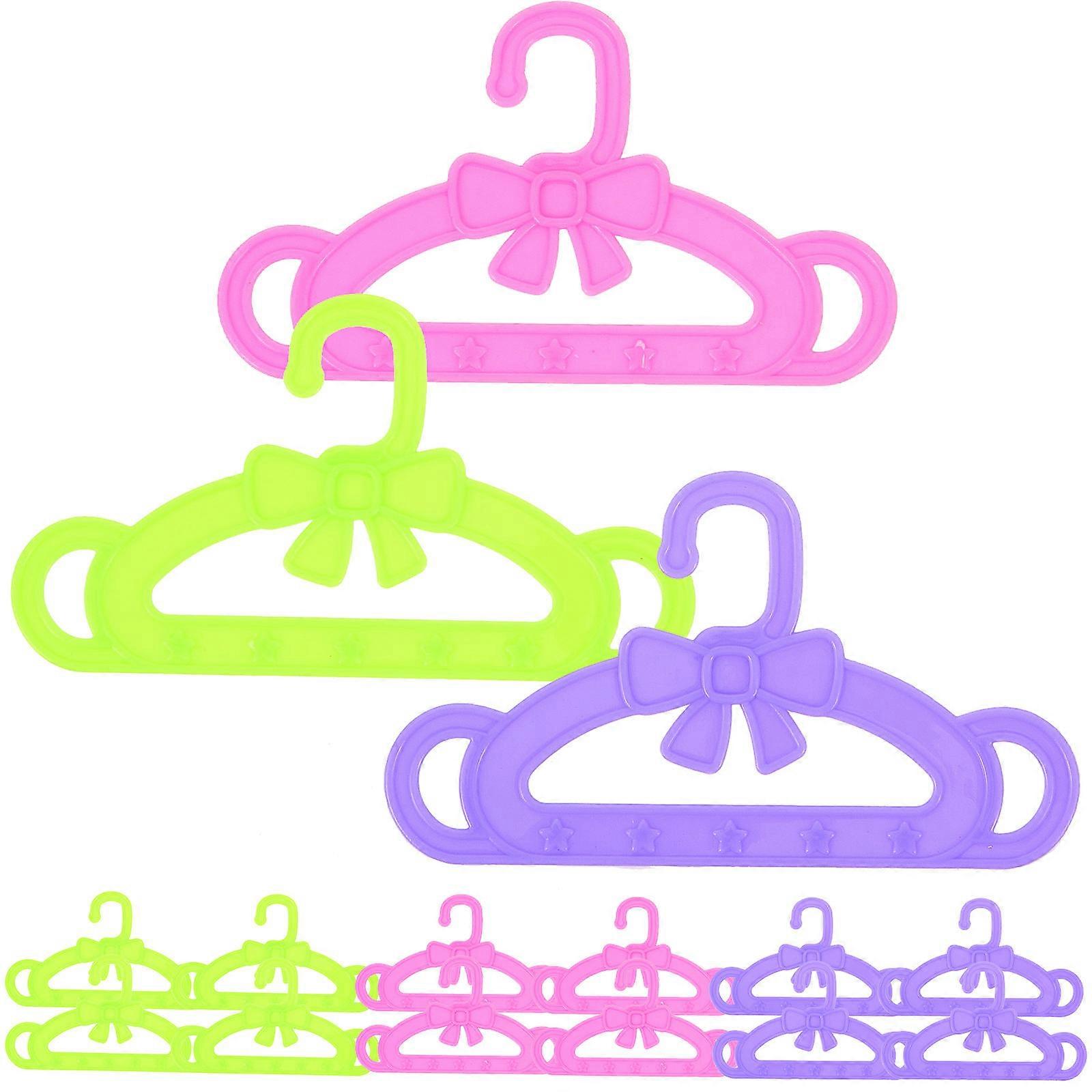 Doll Clothes Hangers for Clothes Plastic 15Pcs Assorted Color Storage Set