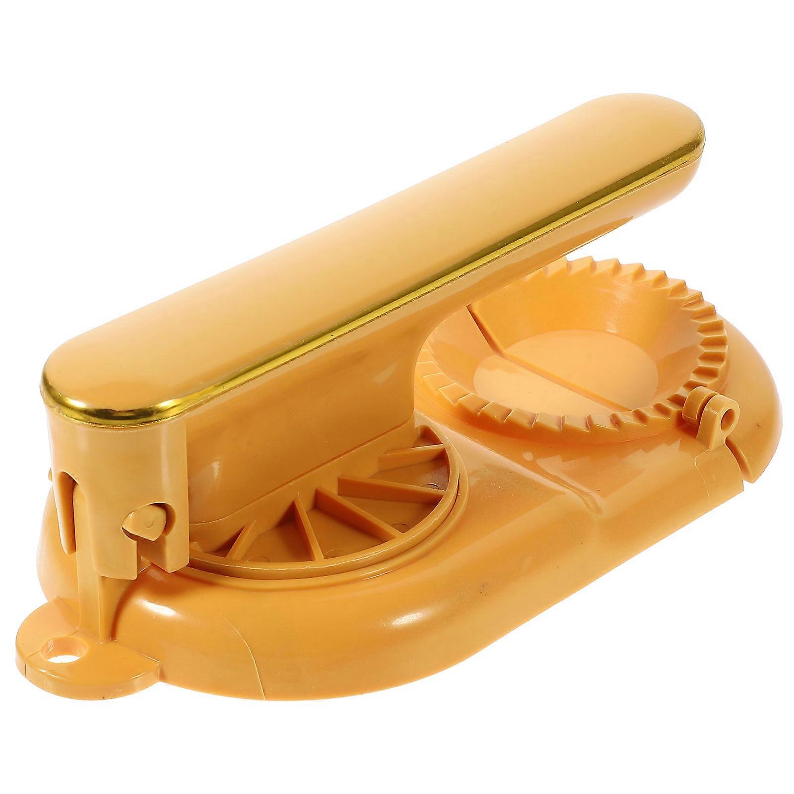 Dumpling Skin Press Mold Kitchen Tool For Beginners 2-In-1 Dumpling Maker Yellow 1Set