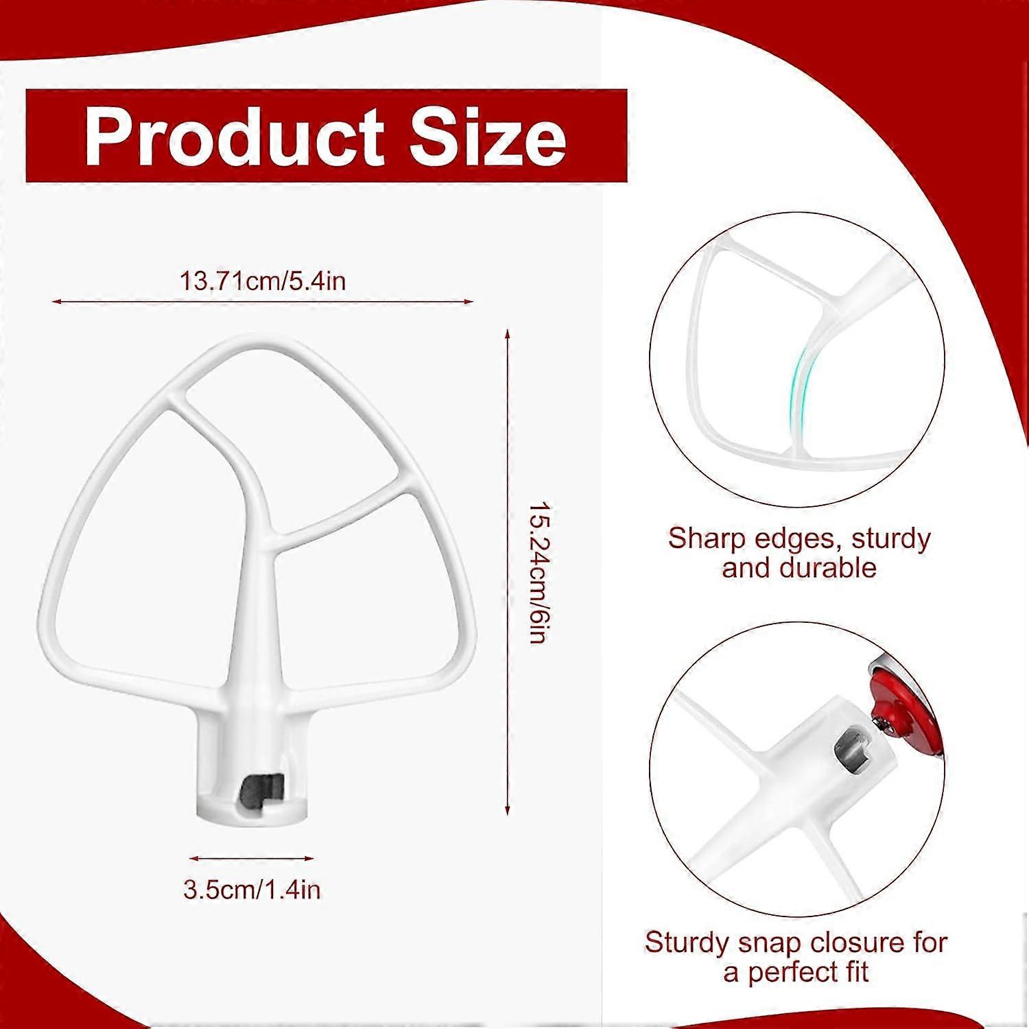 Flat Beater for KitchenAid TiltHead Mixer 4.55 Quart Replacement with Easy Clean Surface