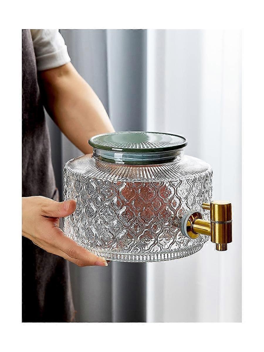 Large Capacity Glass Beverage Dispenser with Spigot for Cold Drinks and Sun Tea Brewing