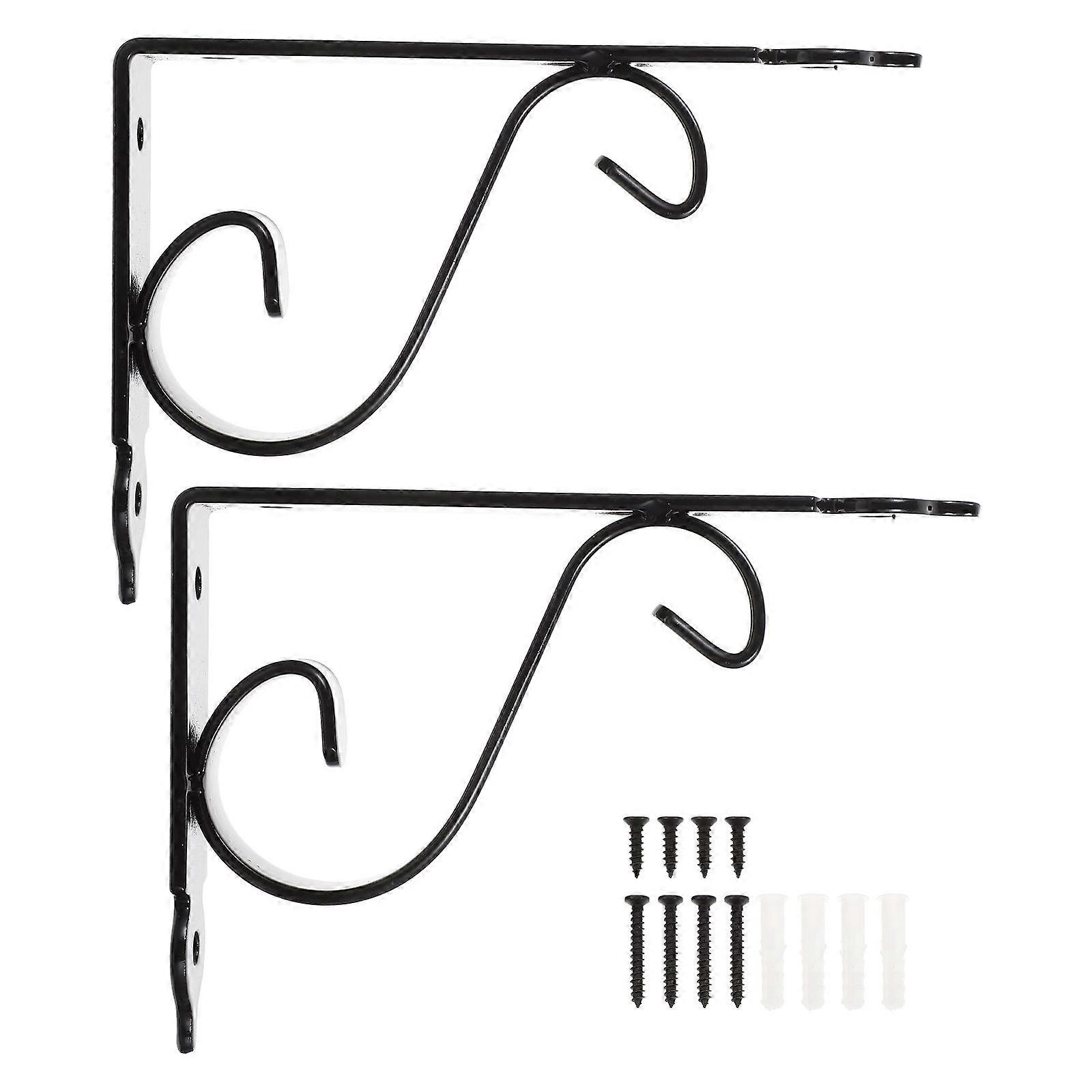 Iron Shelf Fixed Brackets Heavy Duty Shelf Brackets for Home Use 2Sets
