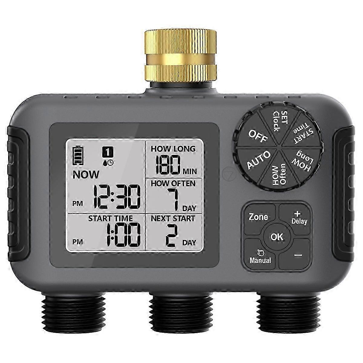 2025 3-Outlet Automatic Water Timer Garden Irrigation Watering System Digital Garden Sprinkler Programmer Tools