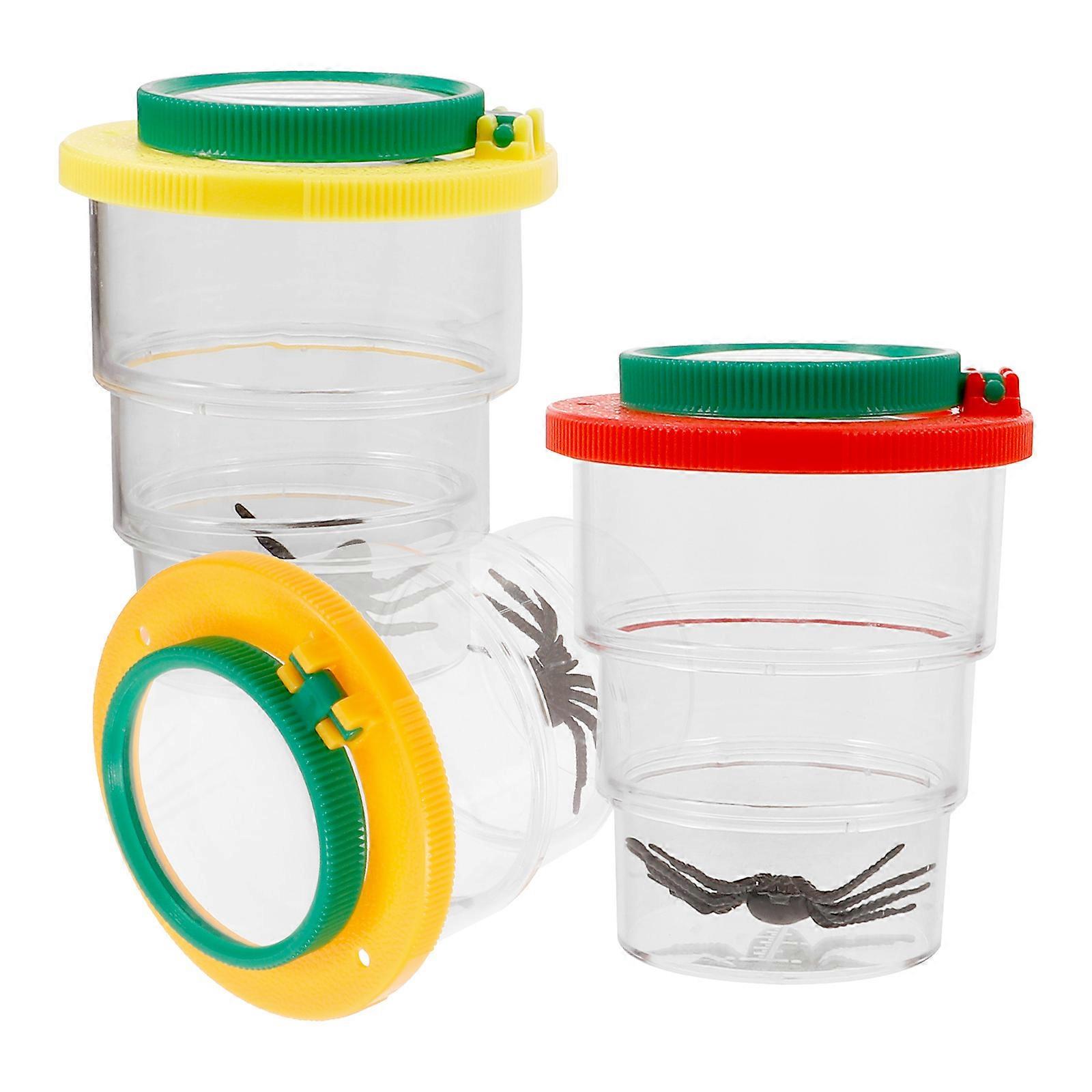 Insect Magnifier Box for Observing with Lid Magnifier 3Pcs Set