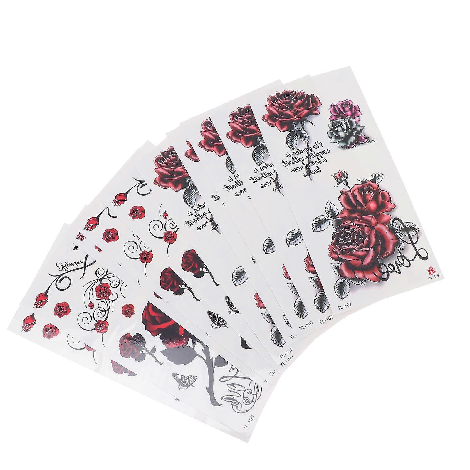 Romantic Temporary Tattoo Assorted Color Funny Designs 10 Sheets