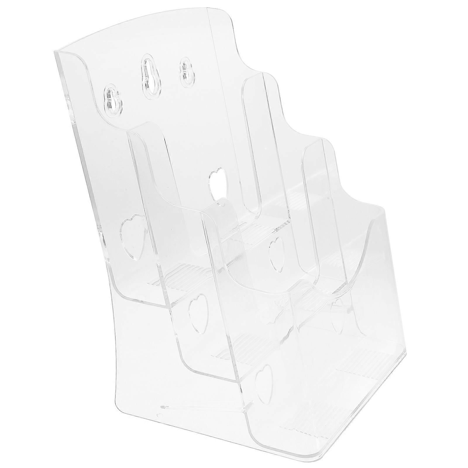 Acrylic Brochure Rack File Rack for Storage Use Transparent Document Organizer