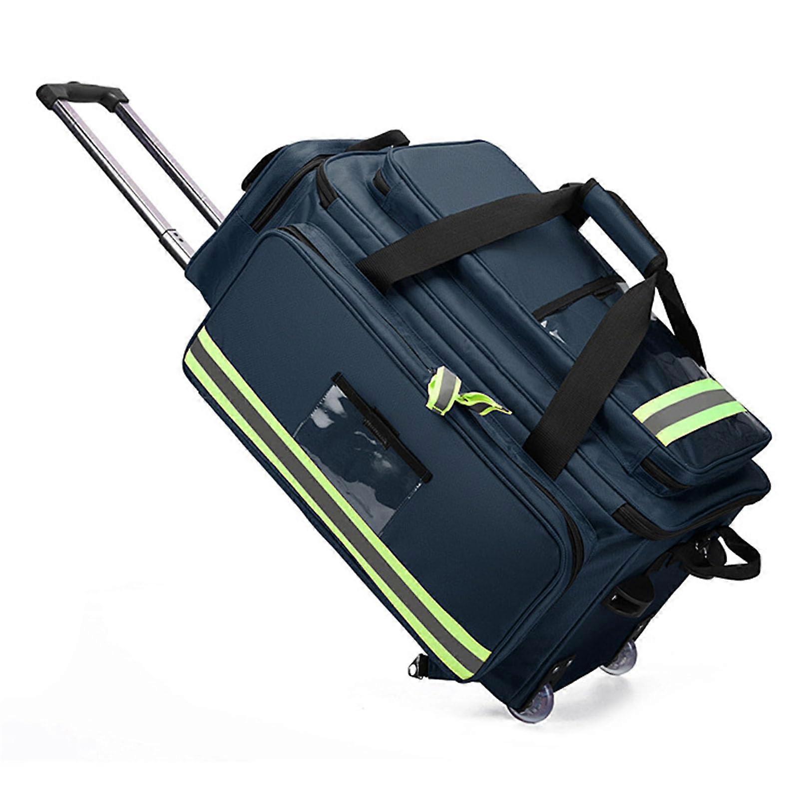 First Aid Kit Large Capacity Waterproof Medical Backpack with Reflective Stripes Blue