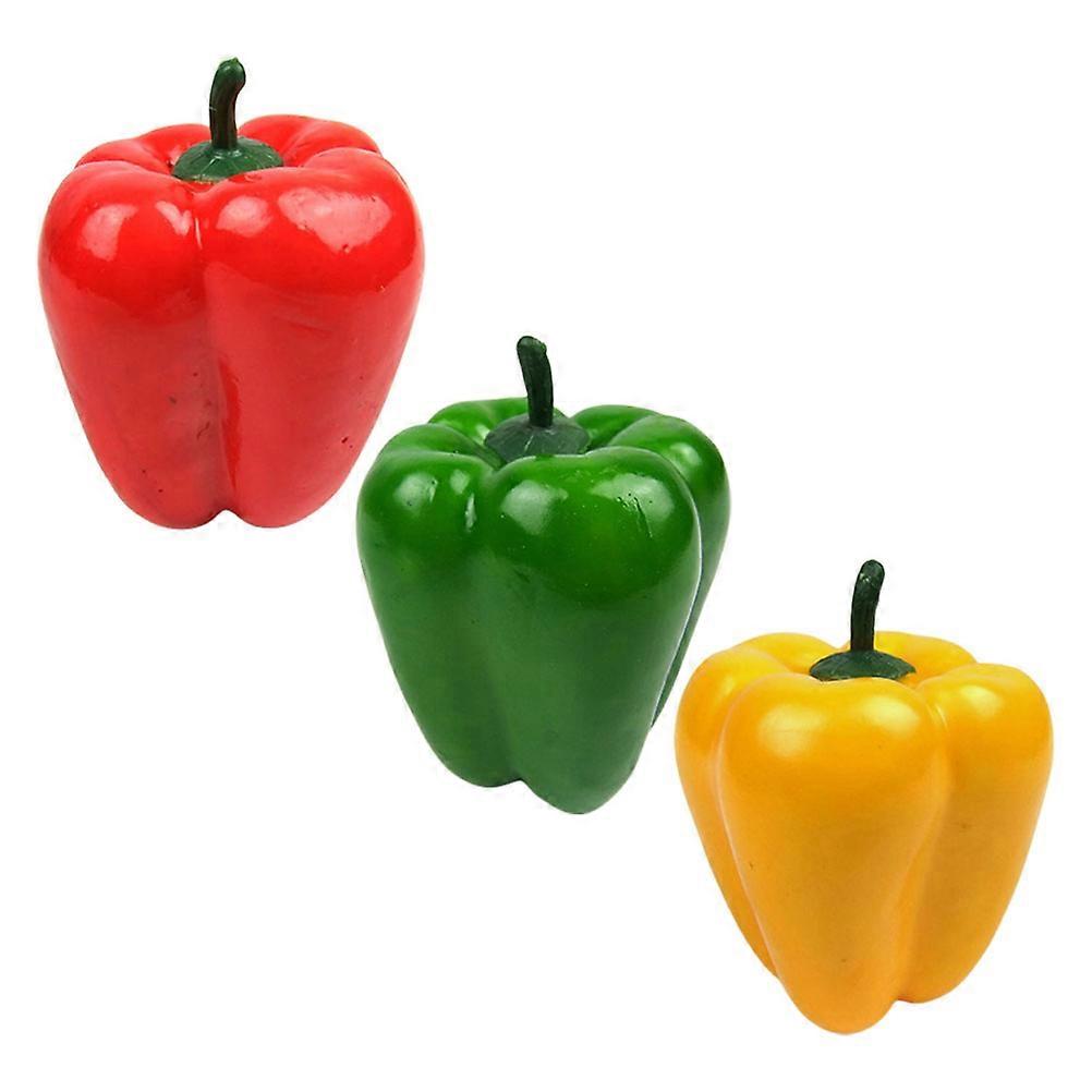 Vegetable Decor Lifelike Green Pepper for Decor 6Pcs Artificial Pepper