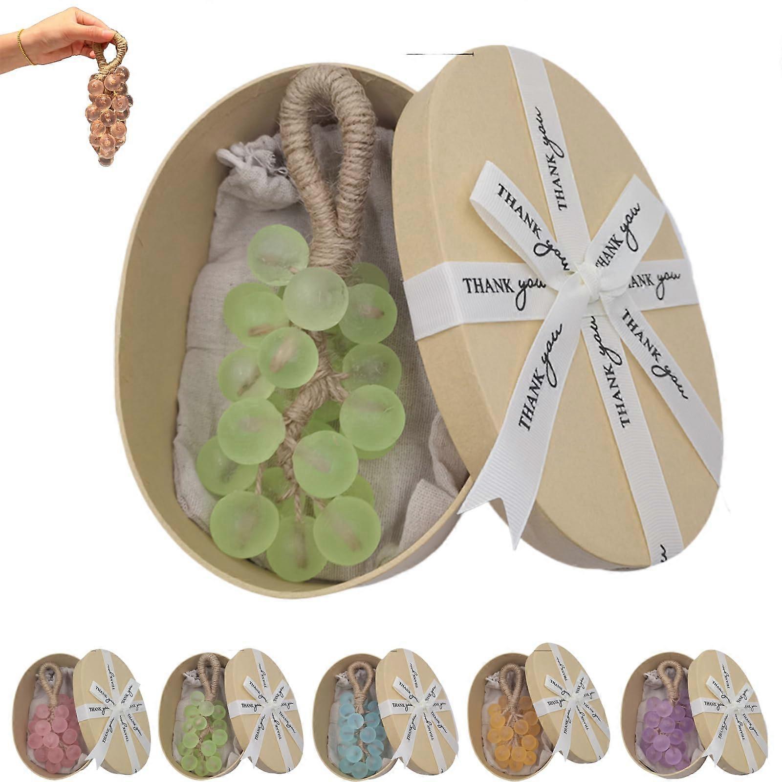 Handmade Grape Soap Cluster with Rope, Cold Process for Deep Hydration and Decorative Hanging Design (Green)