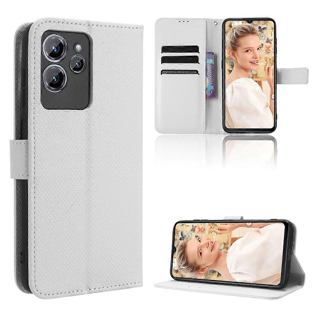 Étui de téléphone en cuir à texture diamant