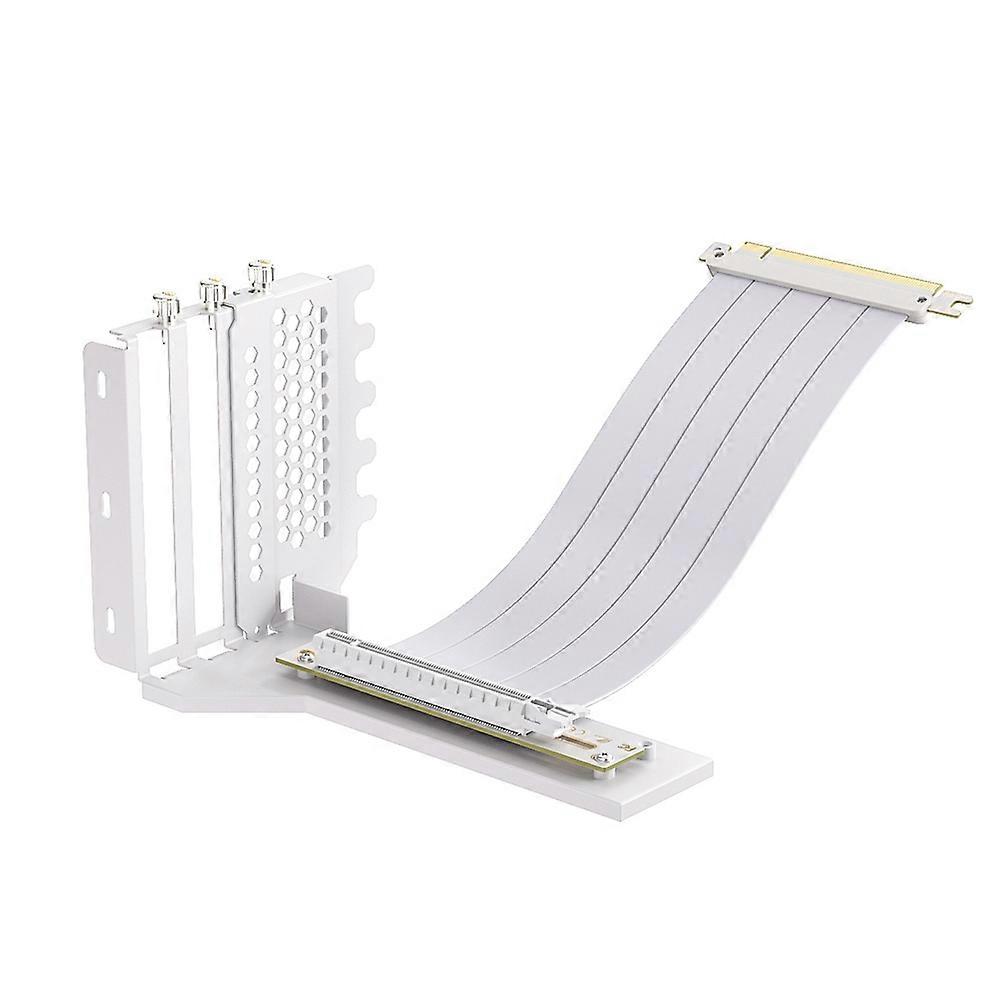 L-Z3 GPU Vertical Mounting Bracket Kit, PCIe 4.0 X16 Riser Cable 200mm, Graphics Card Steering Mounting Bracket White