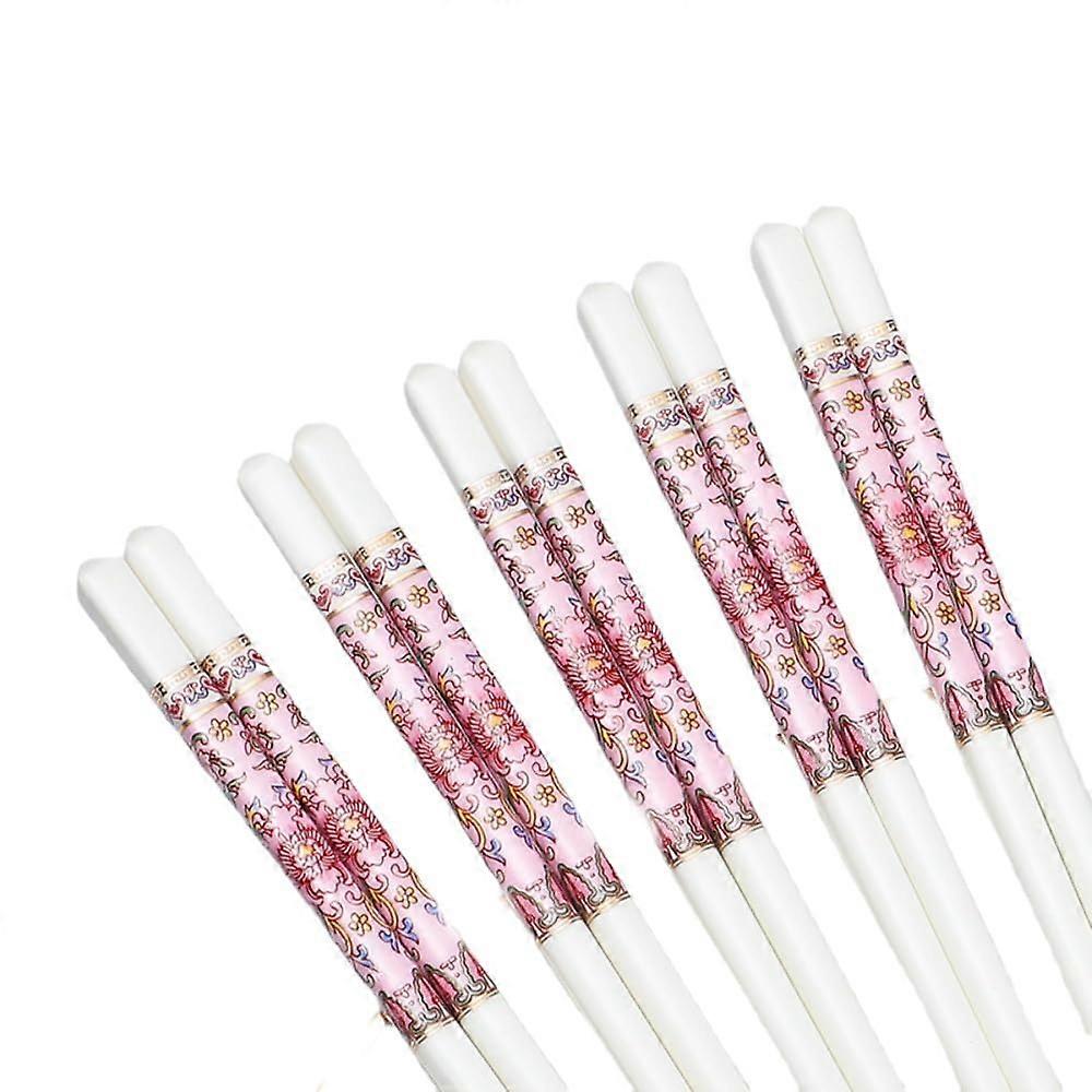 Ceramic Chopsticks Set Reusable Long Bone Porcelain with Unique Wave Pattern Dishwasher Safe