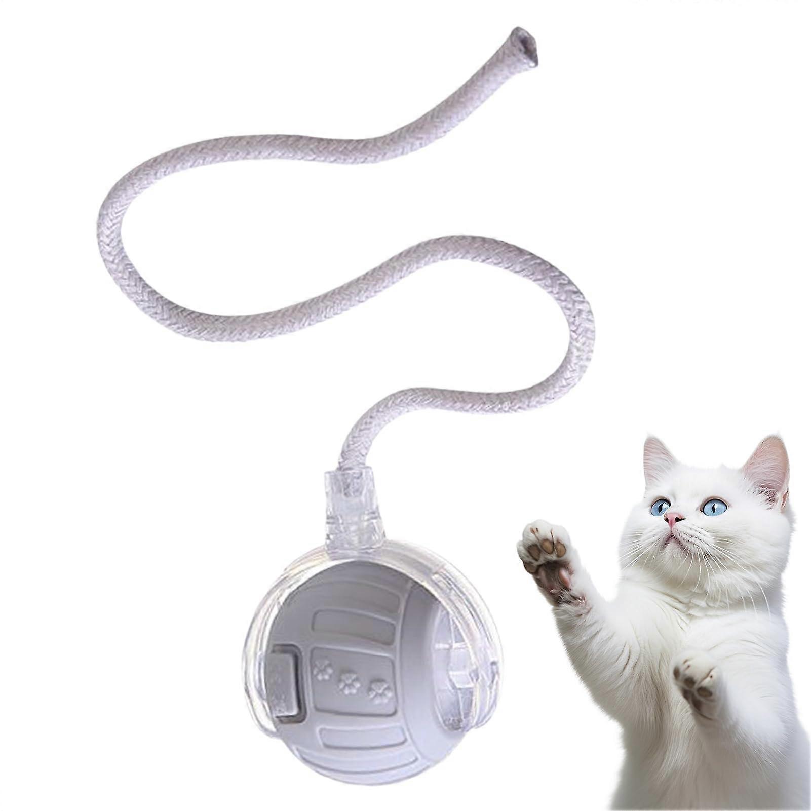 Interactive Cat Toy with AutoRolling Path Changes, USB Rechargeable Quiet Smart Ball, Gray