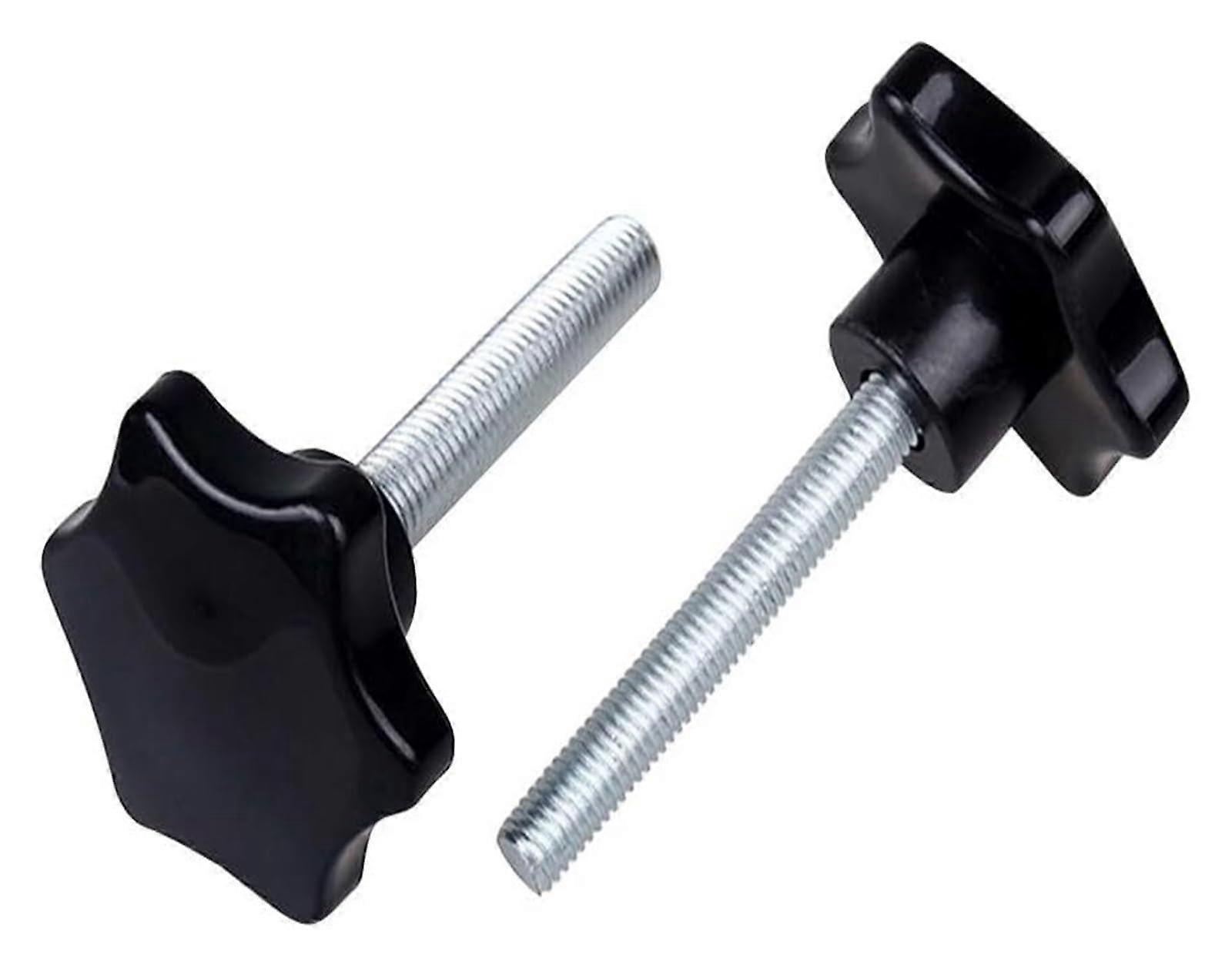 M10 Star Knob Screw Handle Set 4pcs Black Plastic Hex Threaded Clamping Knob Easy Tightening Control